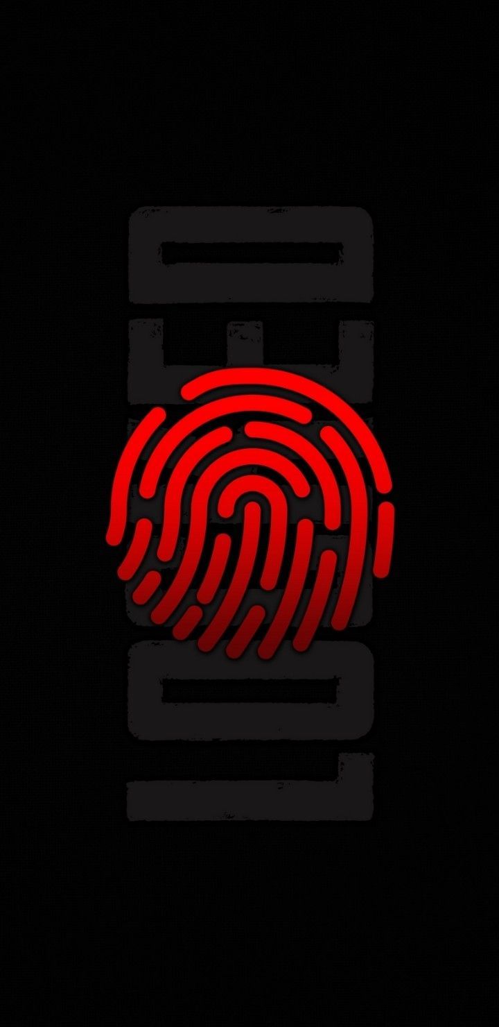 Fingerabdruck, Locked, Sperrbildschirm, Rot, Schwarz, HD, Hintergrundbild fürs Handy