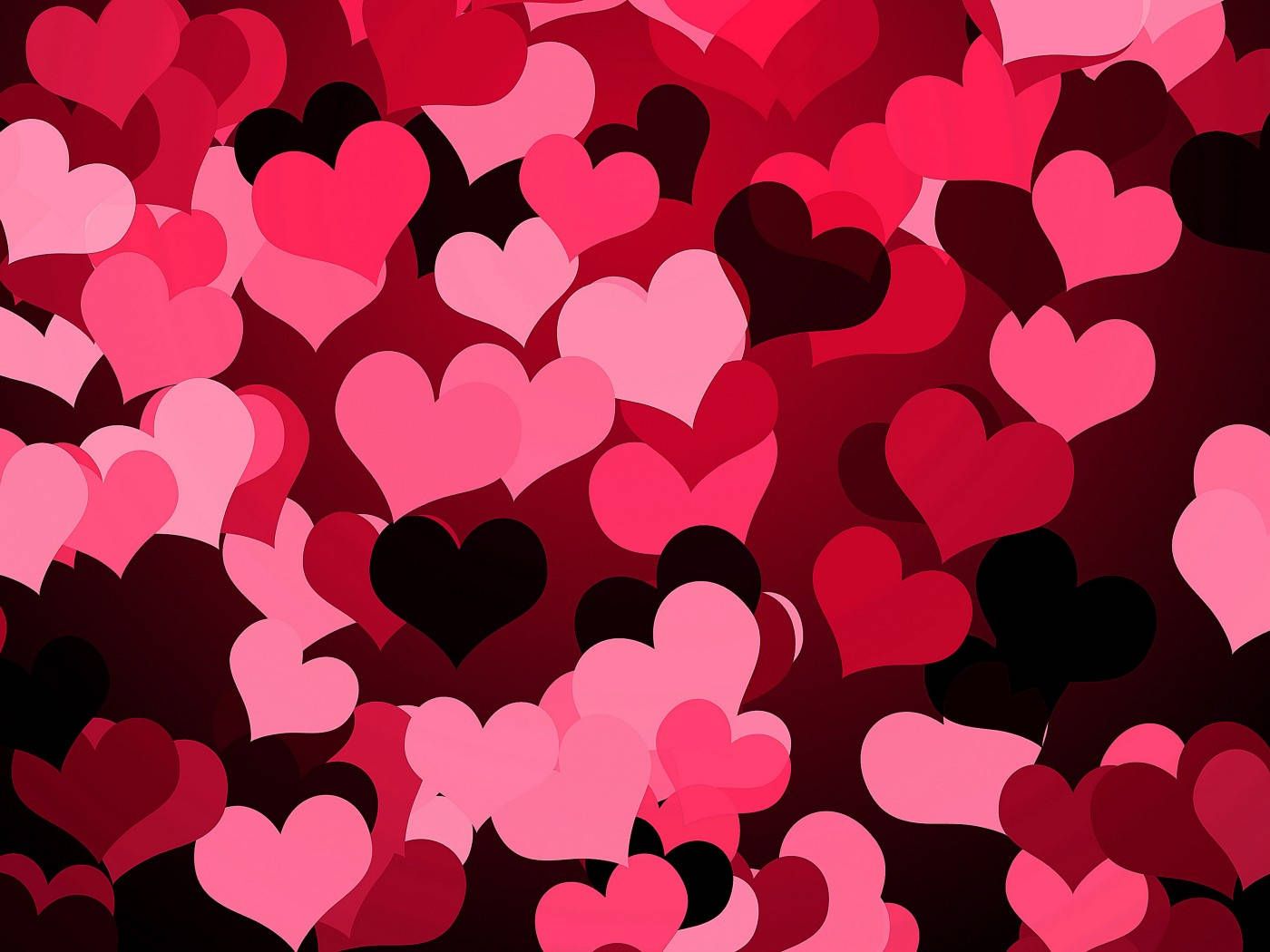Herzen, Rot, Pink, Romantisch, Muster, HD, iPad-Hintergrundbild