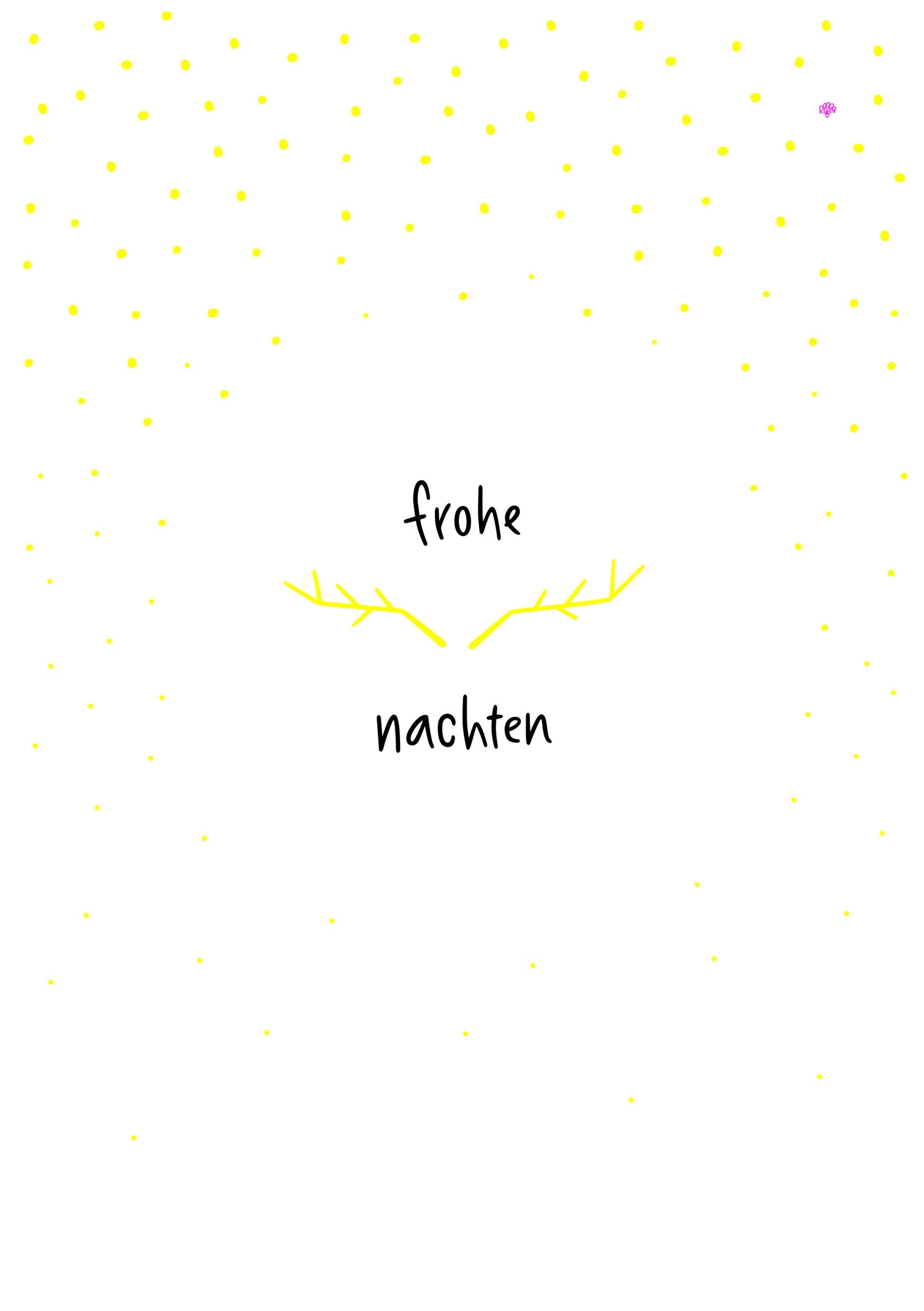 Frohe Weihnachten, Weißer Hintergrund, Gelbe Punkte, Minimalistisch, Schriftzug, QHD+ Wallpaper