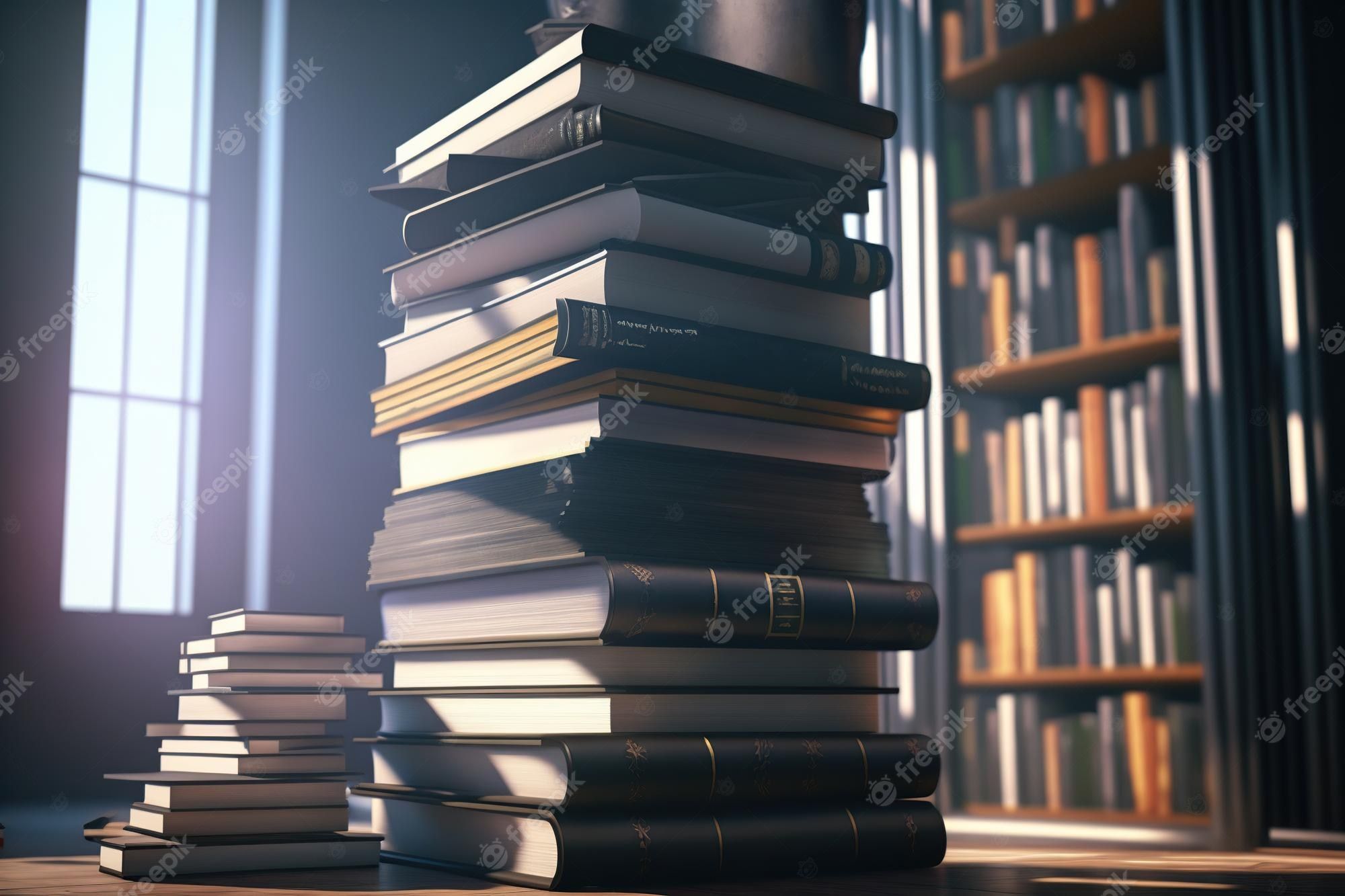 Bücherstapel, Fenster, Gegenlicht, Dunkel, Full HD, Desktop-Hintergrund für Windows