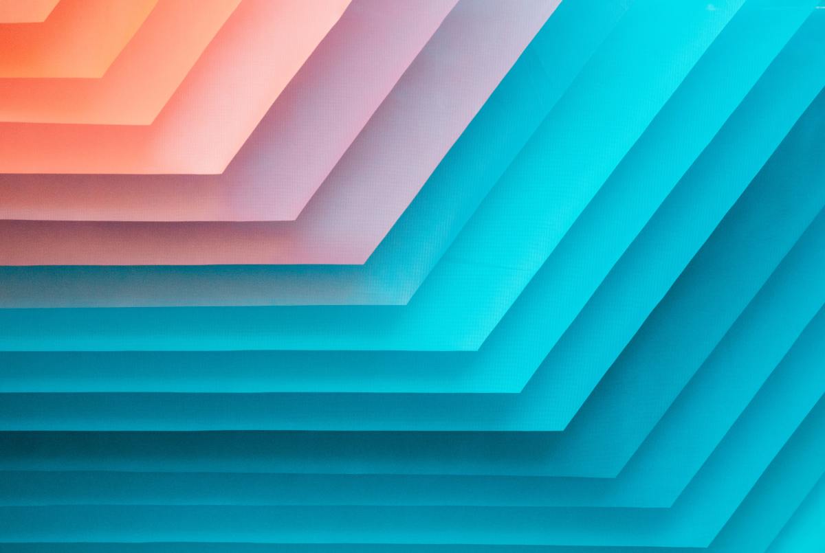 Abstrakt, Geschichtete Formen, Türkis, Rosa, 3D, Hintergrund