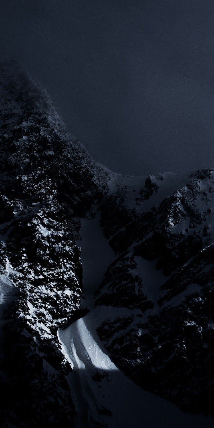 Bergschlucht, Dunkel, Schnee, Felswand, Düster, HD, Hintergrundbild fürs Handy