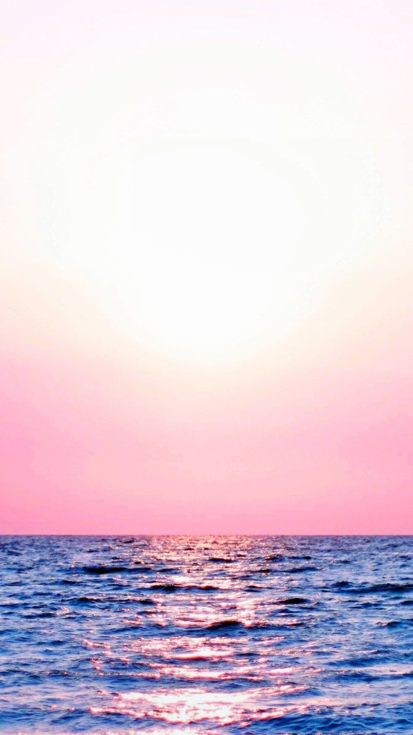 Meer, Sonnenuntergang, Rosa Himmel, Horizont, HD, Handy-Hintergrund im Hochformat