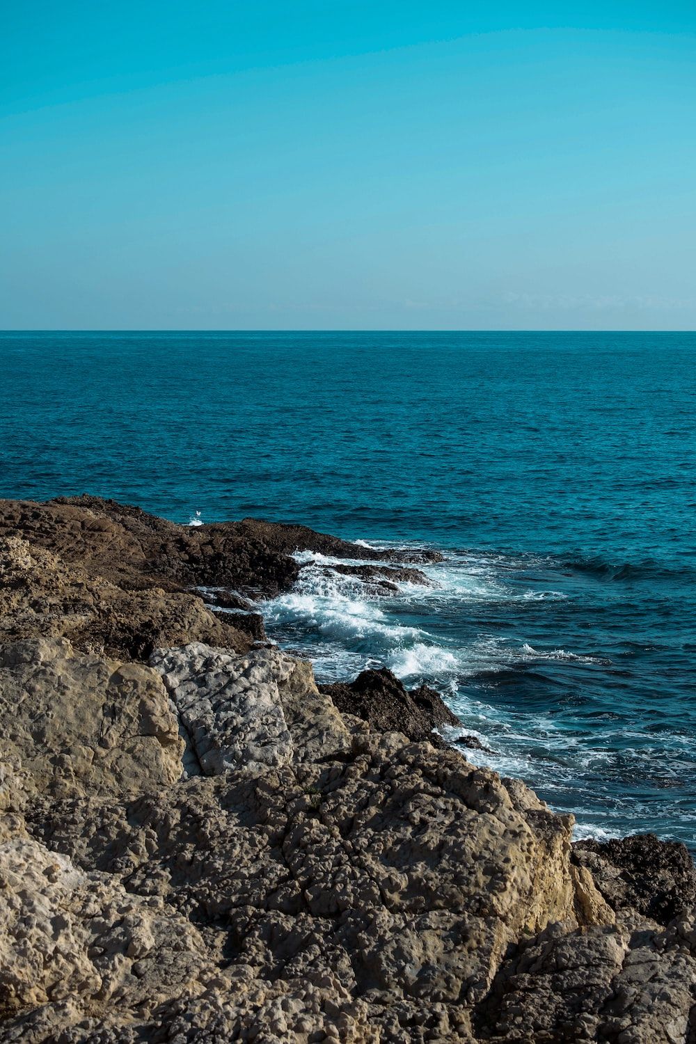 Felsküste, Meer, Blau, Wellen, HD, Hintergrundbild fürs Handy