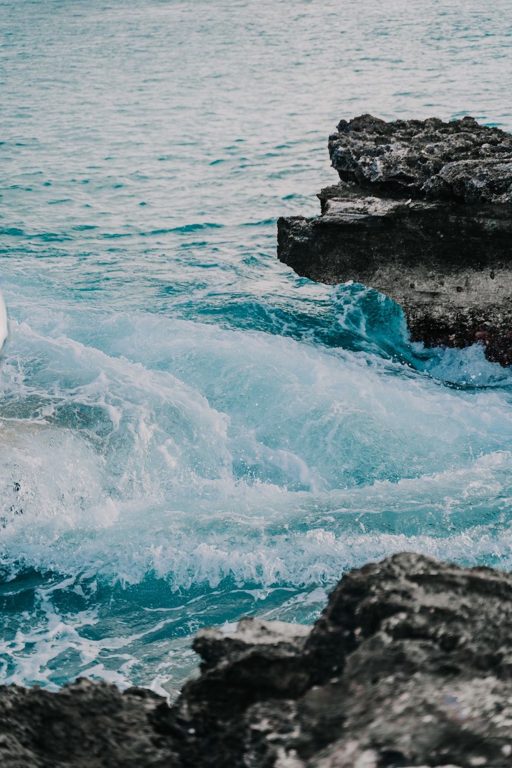Felsen, Wellen, Gischt, Meer, Türkis, HD, Hintergrundbild fürs Handy