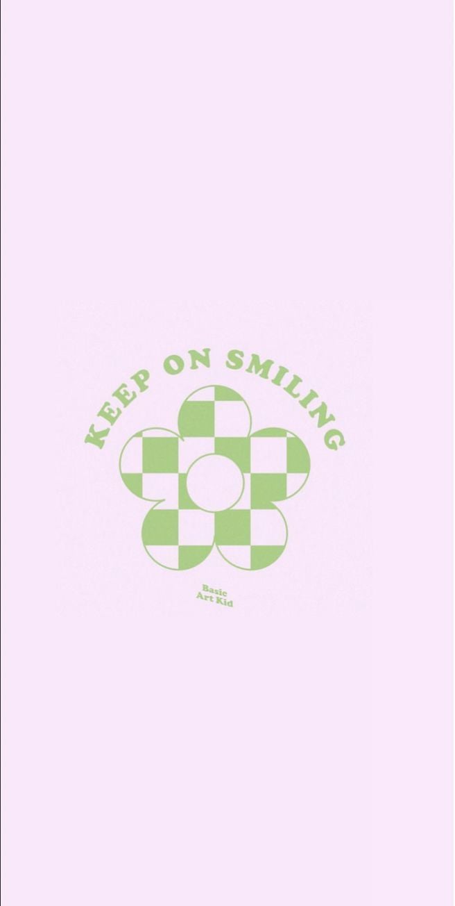 Keep on Smiling, Schachbrettmuster, Smiley, Hellrosa Hintergrund, Minimalistisch, Sperrbildschirm