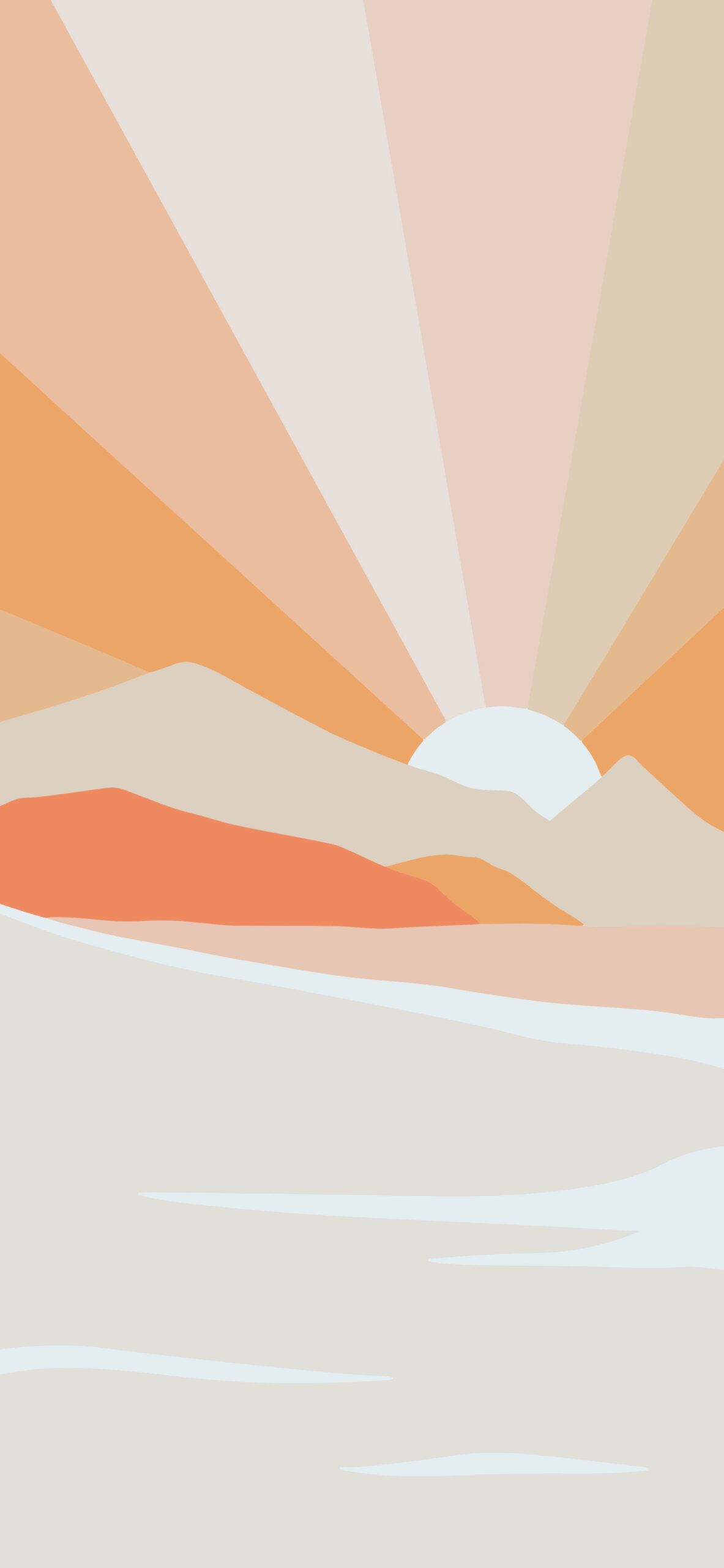 Sonnenaufgang, Boho, Abstrakt, Orange Töne, Minimalistisch, Full HD, Handy-Hintergrundbild