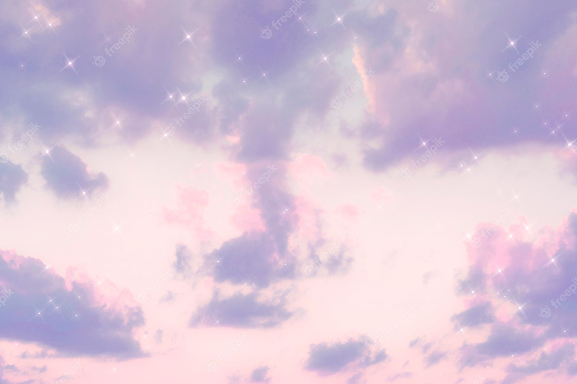 Wolken, Himmel, Lila Rosa, Sterne, Verträumt, Full HD, Desktop-Hintergrund für Windows