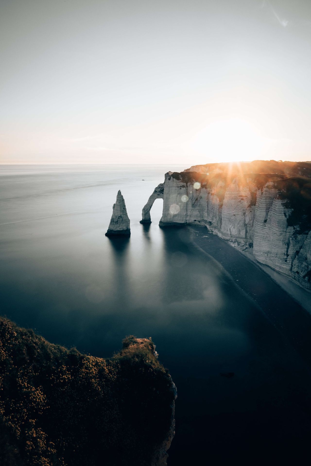 Étretat, Aiguille d'Étretat, Normandie, Frankreich, Kreidefelsen, Steilküste, Handy-Hintergrundbild
