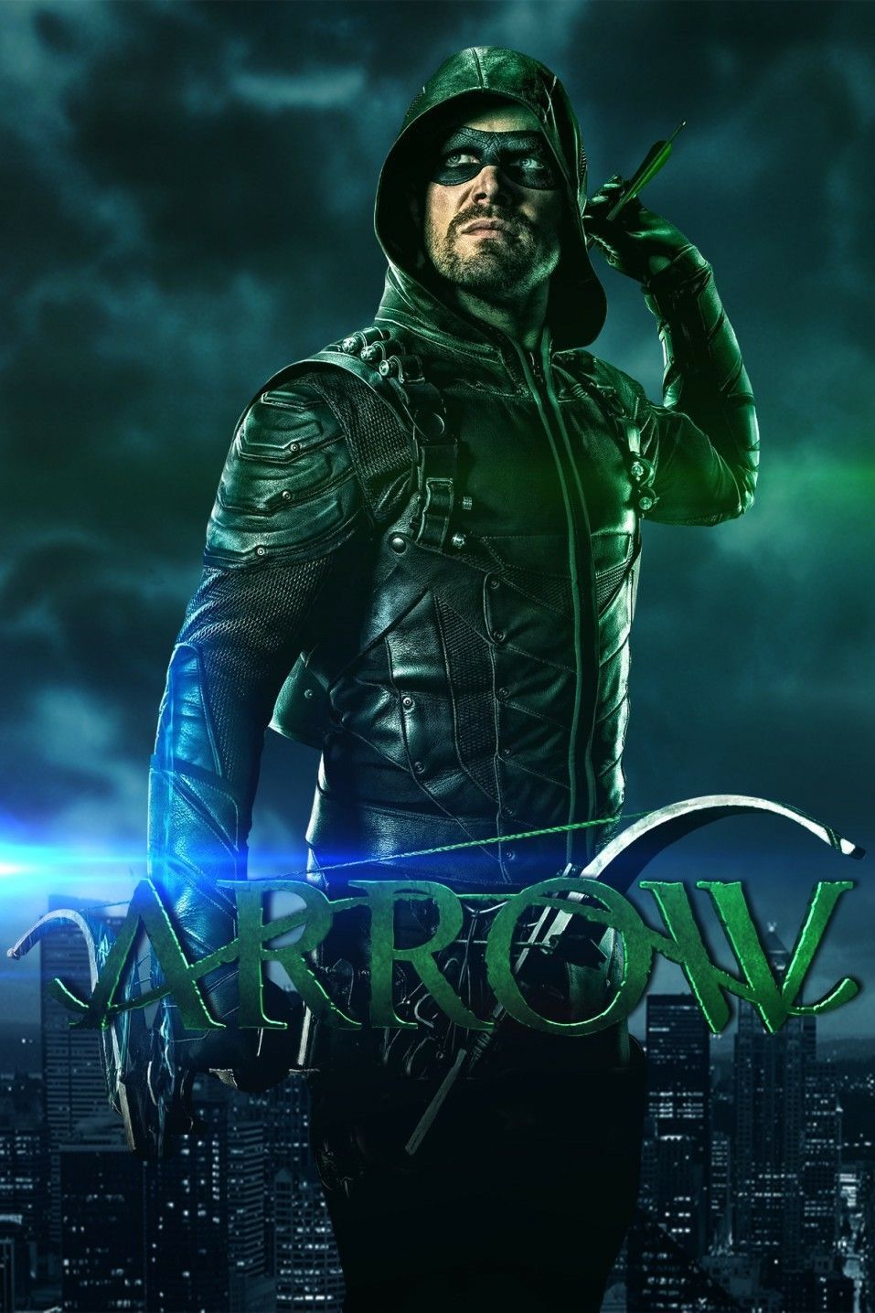 Green Arrow, Oliver Queen, Arrow, Logo, Skyline, HD, Handy-Hintergrund im Hochformat