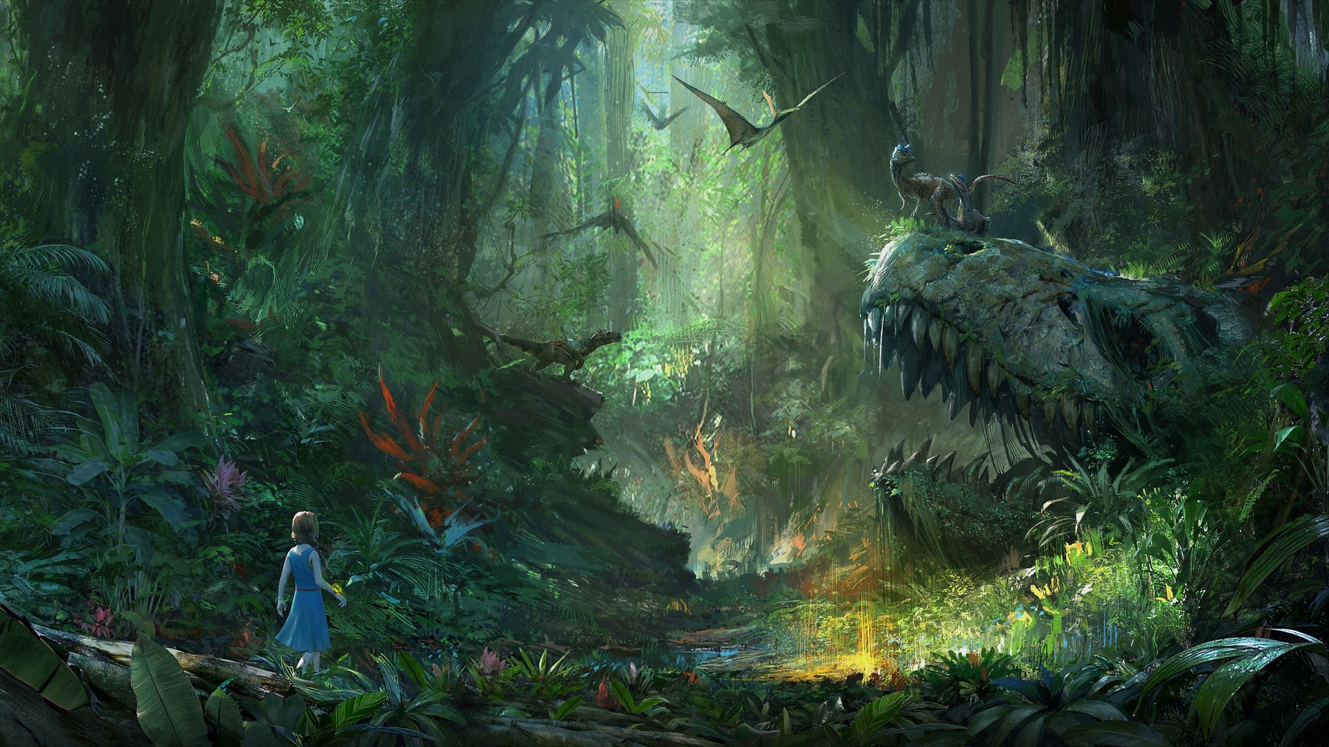 ARK: Survival Evolved, Dschungel, Dinosaurier, Regenwald, Grün, Full HD, PC-Hintergrundbild