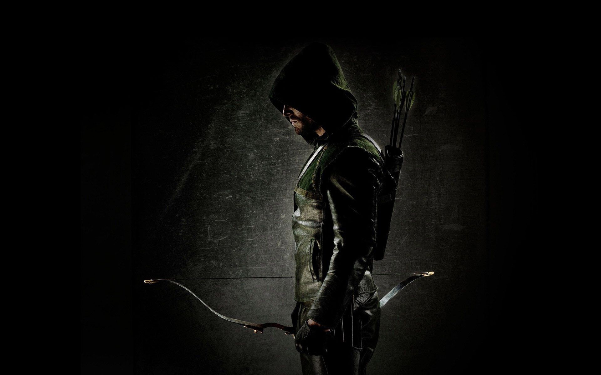 Green Arrow, Arrow, Bogen, Dunkel, Kapuze, Full HD, Desktop-Hintergrund für Windows