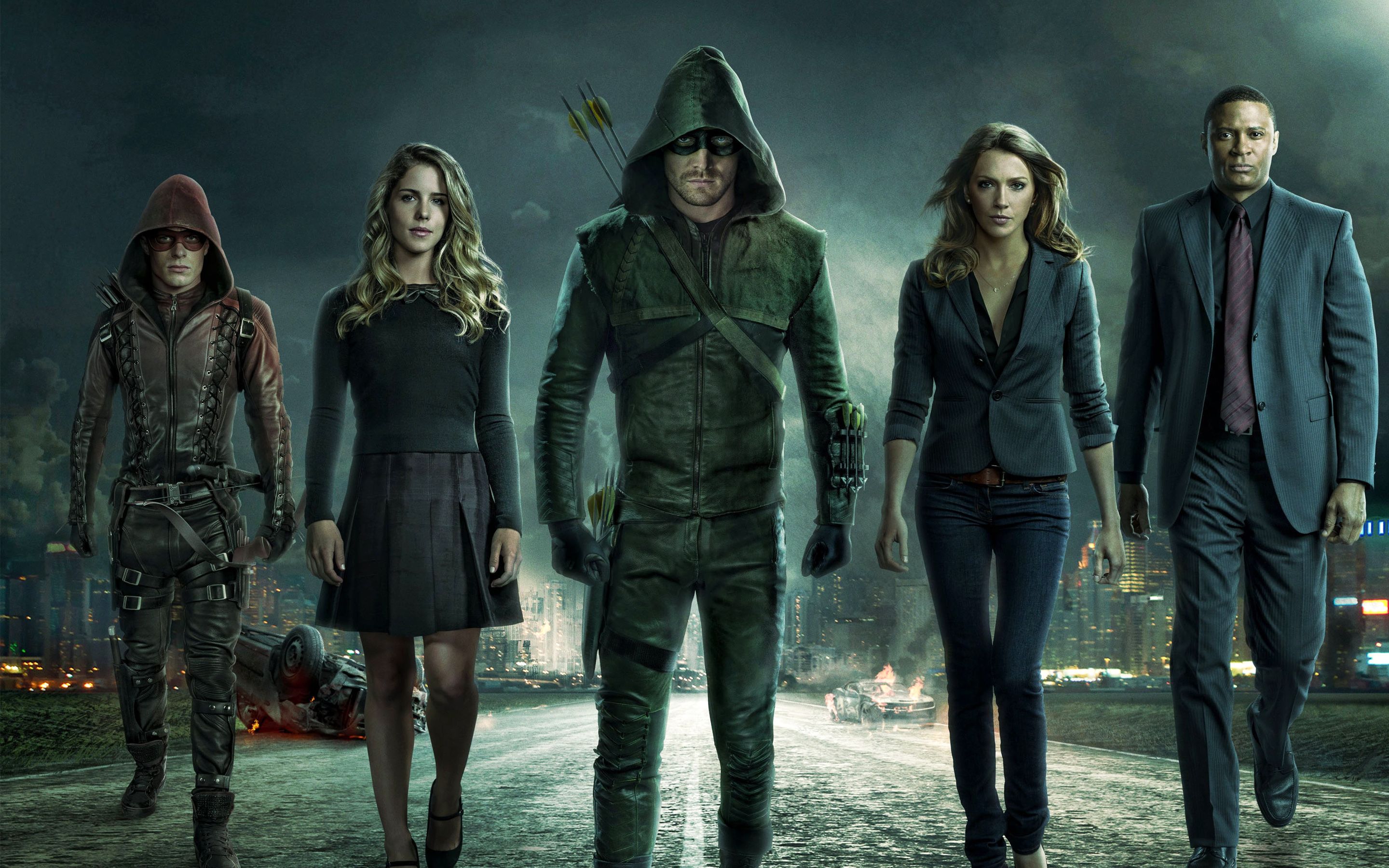 Team Arrow, Green Arrow, Arsenal, Felicity Smoak, John Diggle, Laurel Lance, 2K-Hintergrund