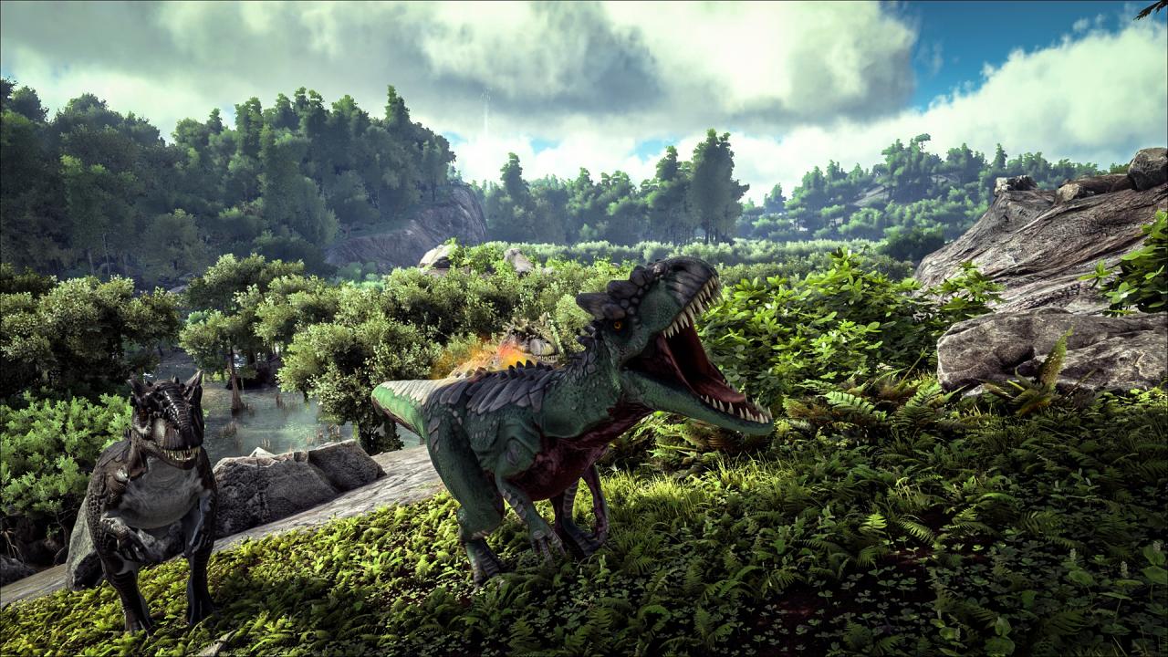 ARK: Survival Evolved, Tyrannosaurus, Wald, Spielszene, Grün, HD, PC-Hintergrundbild
