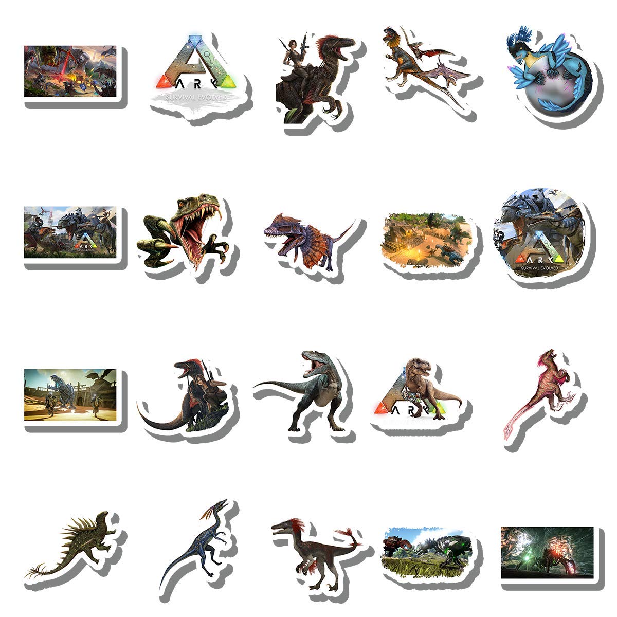 ARK: Survival Evolved, Sticker, Dinosaurier, Icons, Weißer Hintergrund, Wallpaper