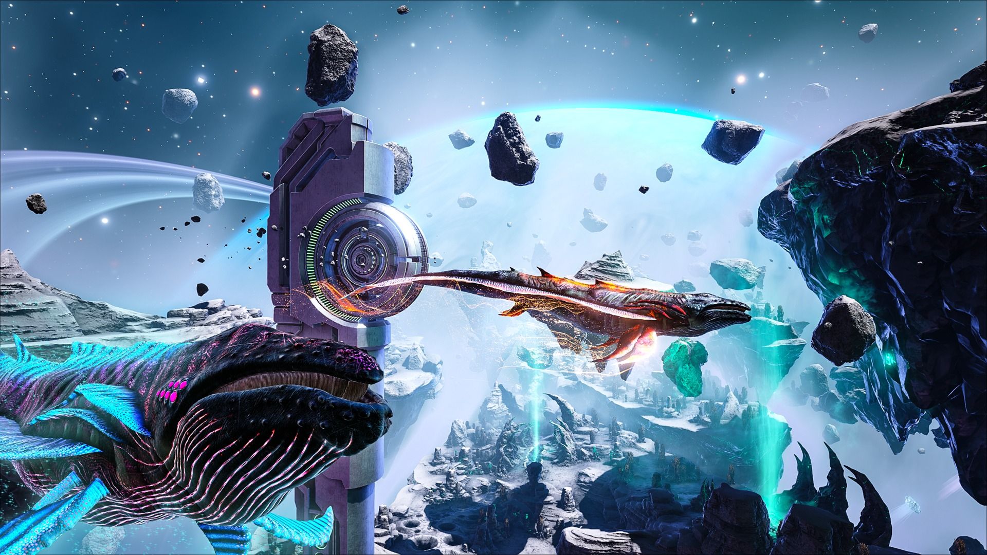 ARK: Genesis Part 2, Weltraum, Raumschiff, Asteroiden, Weltraumwal, Full HD, Laptop-Hintergrundbild