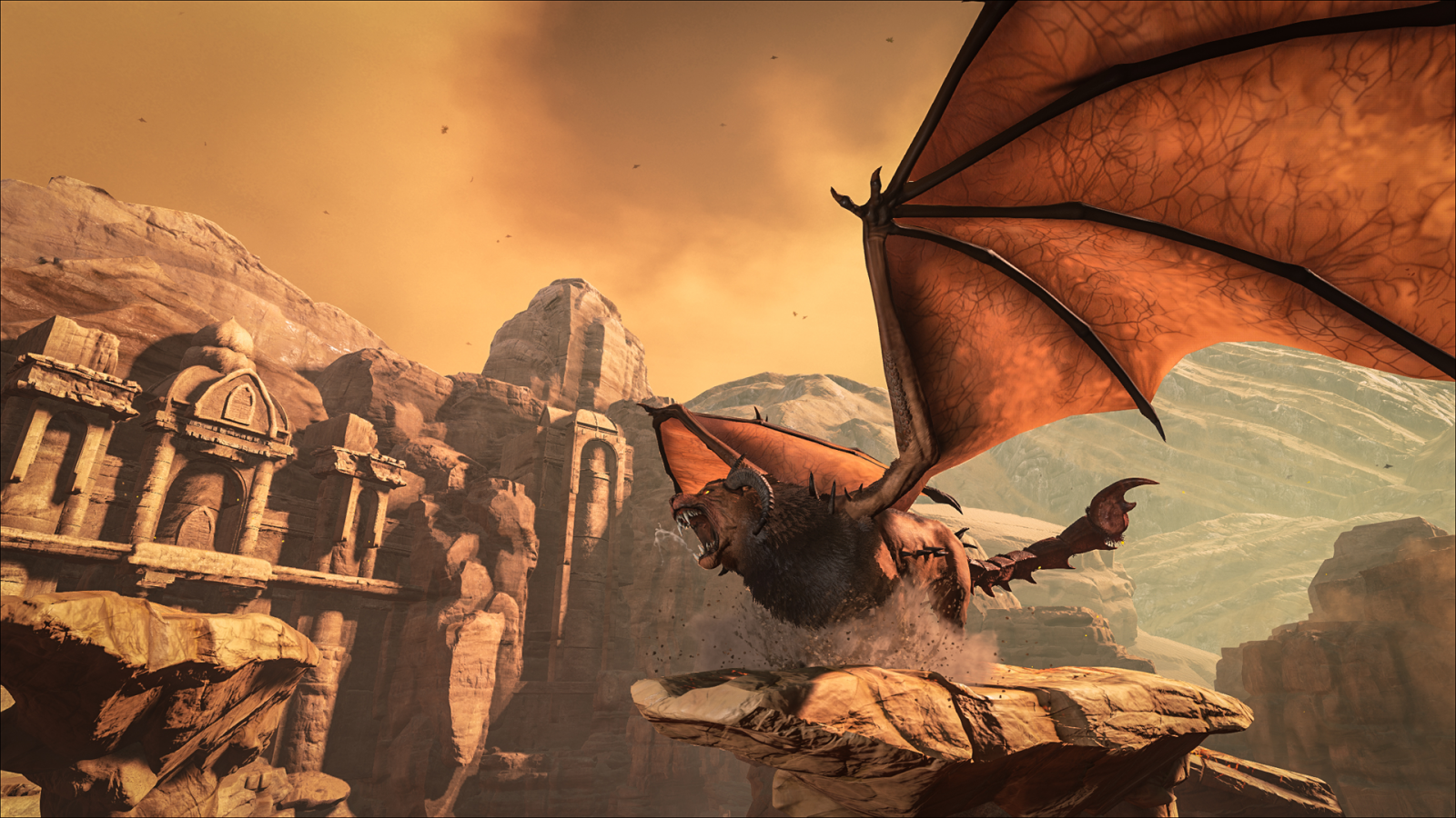 ARK: Scorched Earth, Wyvern, Felsruinen, Wüste, Flug, HD, Desktop-Hintergrund für Windows