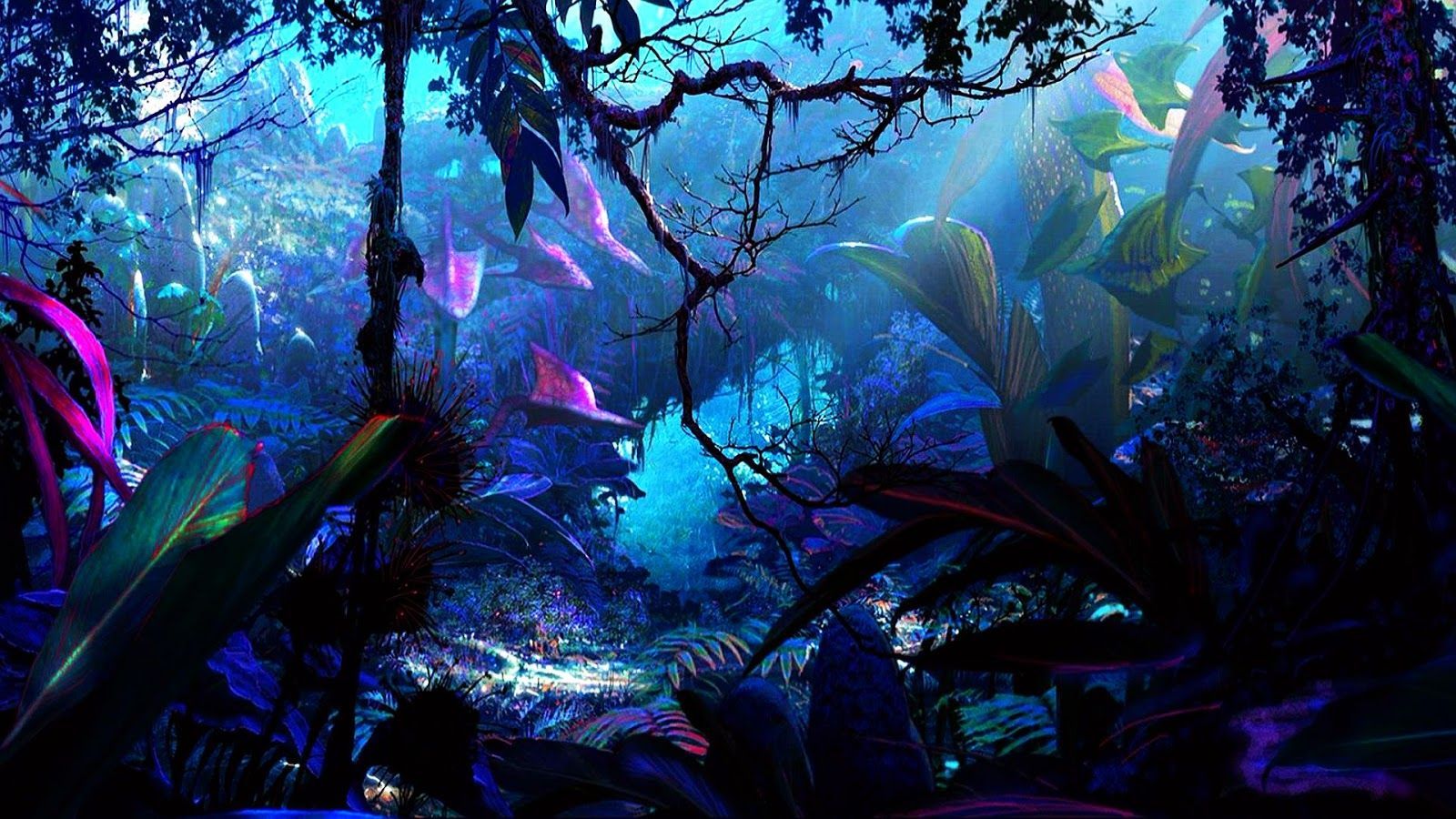 Pandora, Leuchtende Pflanzen, Dschungel, Biolumineszenz, Nacht, HD-Hintergrundbild für PC