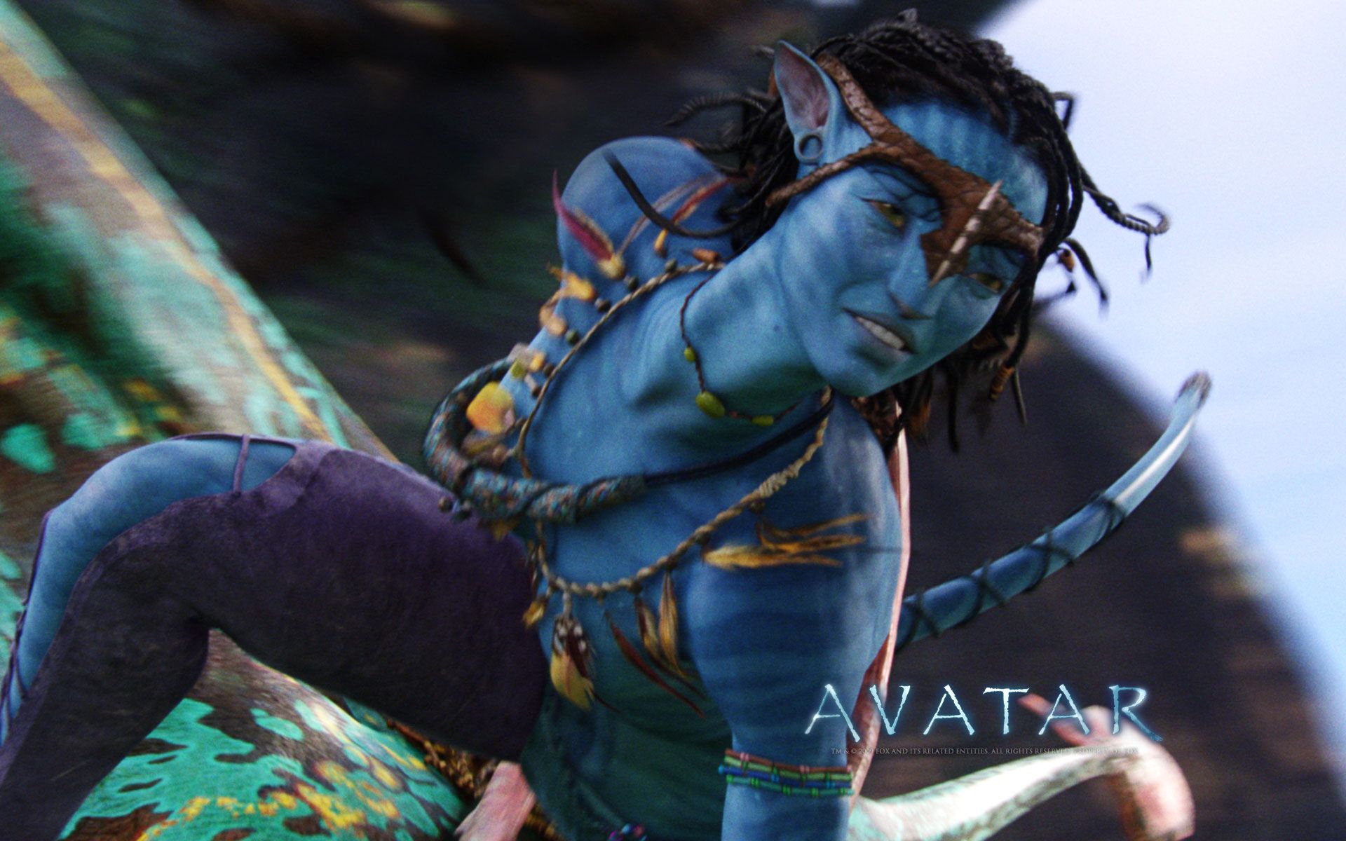 Neytiri, Pfeil und Bogen, Na'vi, Action, Avatar, Full HD, Desktop-Hintergrund für Windows