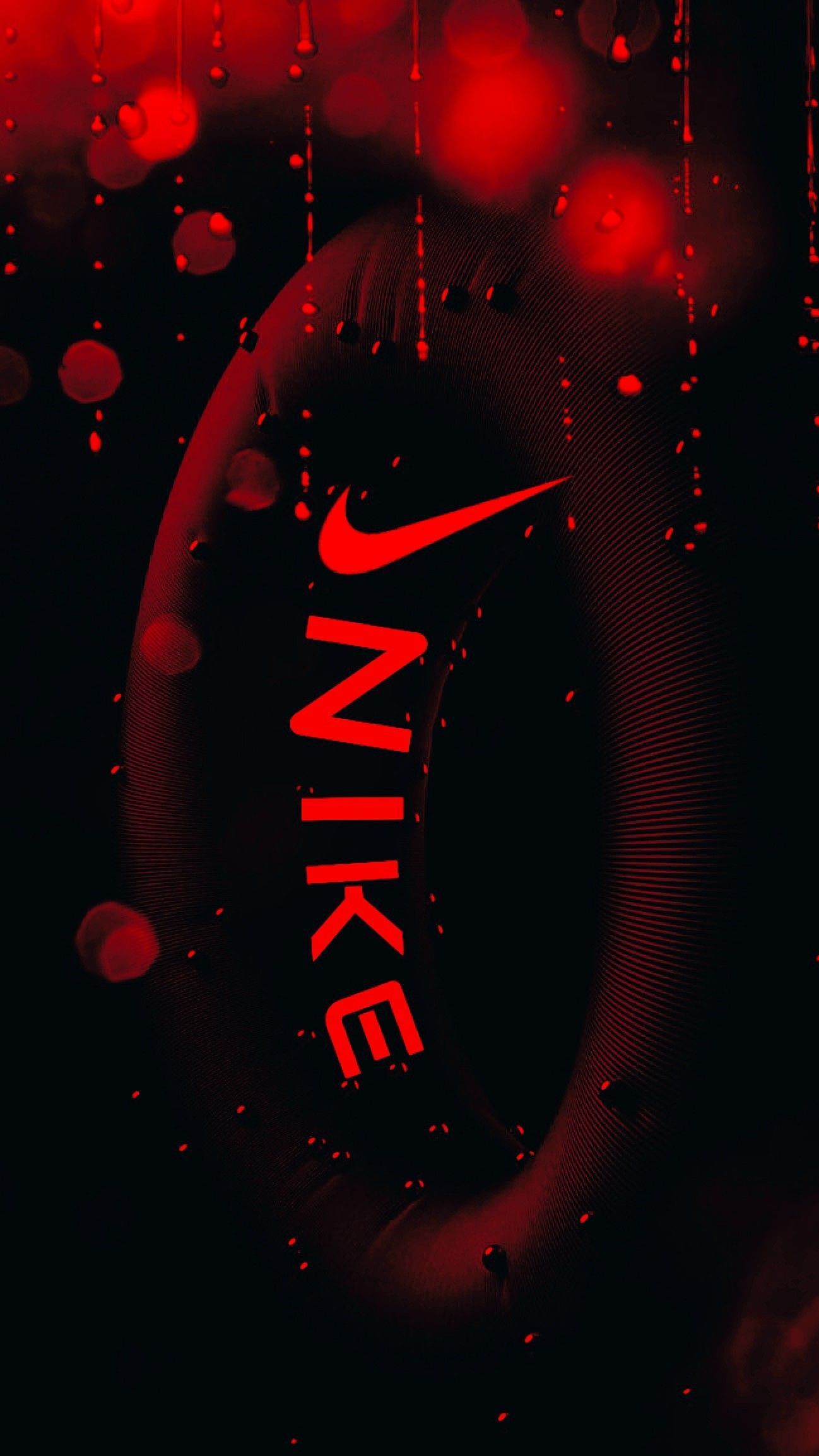 Nike, Logo, Rot, Schwarz, Full HD, Hintergrundbild fürs Handy