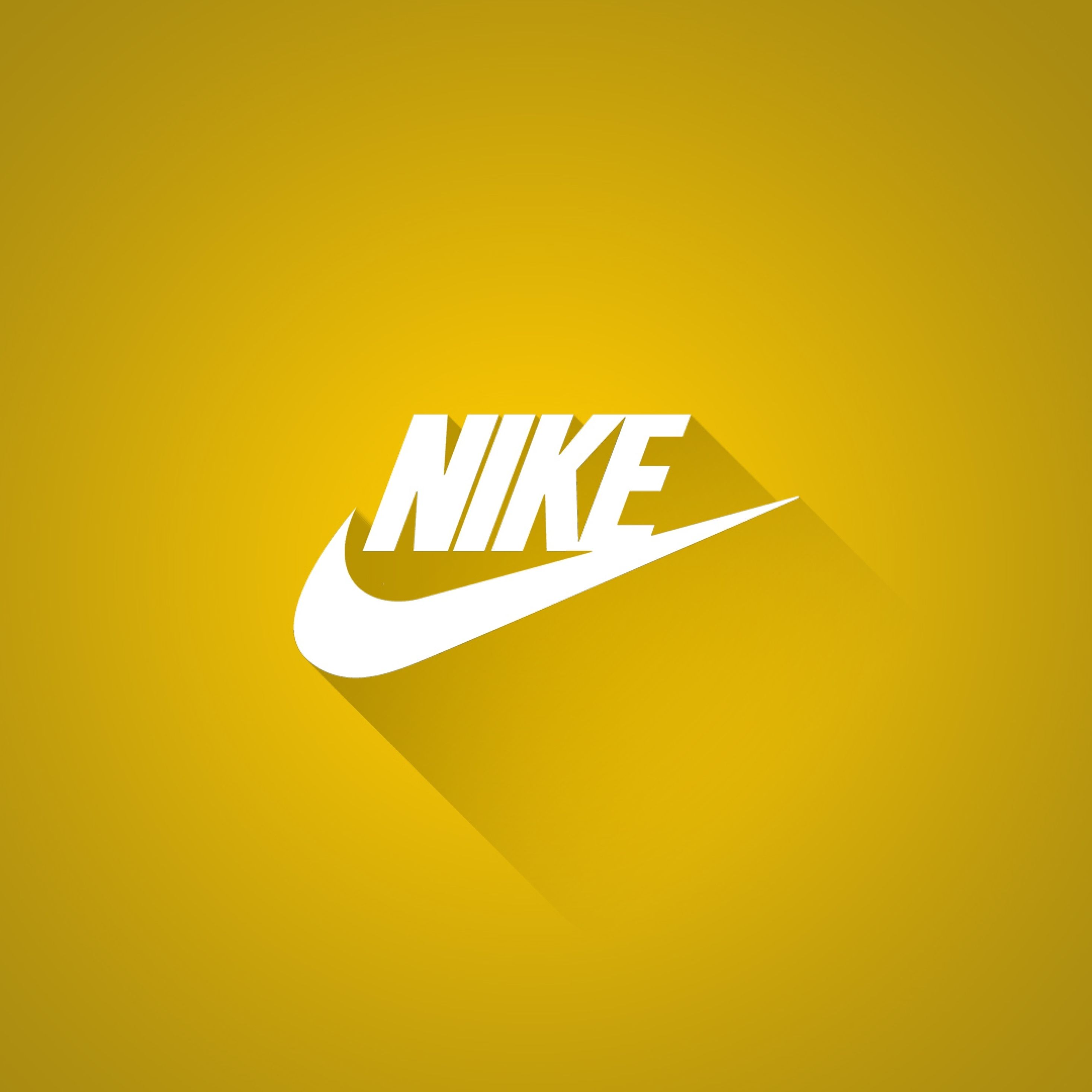 Nike, Logo, Gelb, Schatten, 2K, iPad-Hintergrundbild