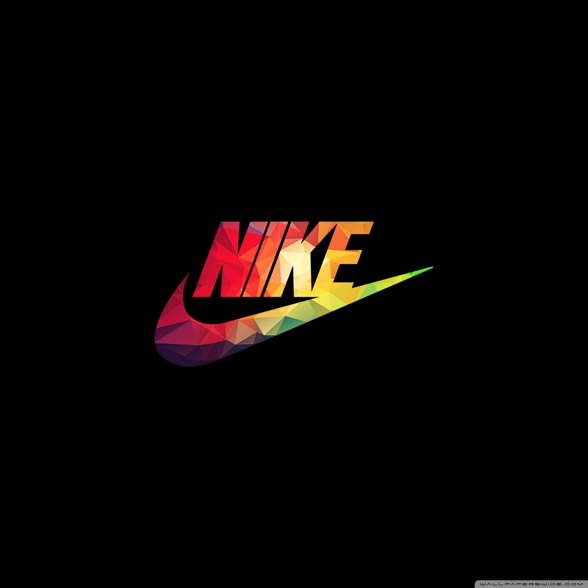 Nike, Logo, Bunt, Schwarzer Hintergrund, Full HD Wallpaper