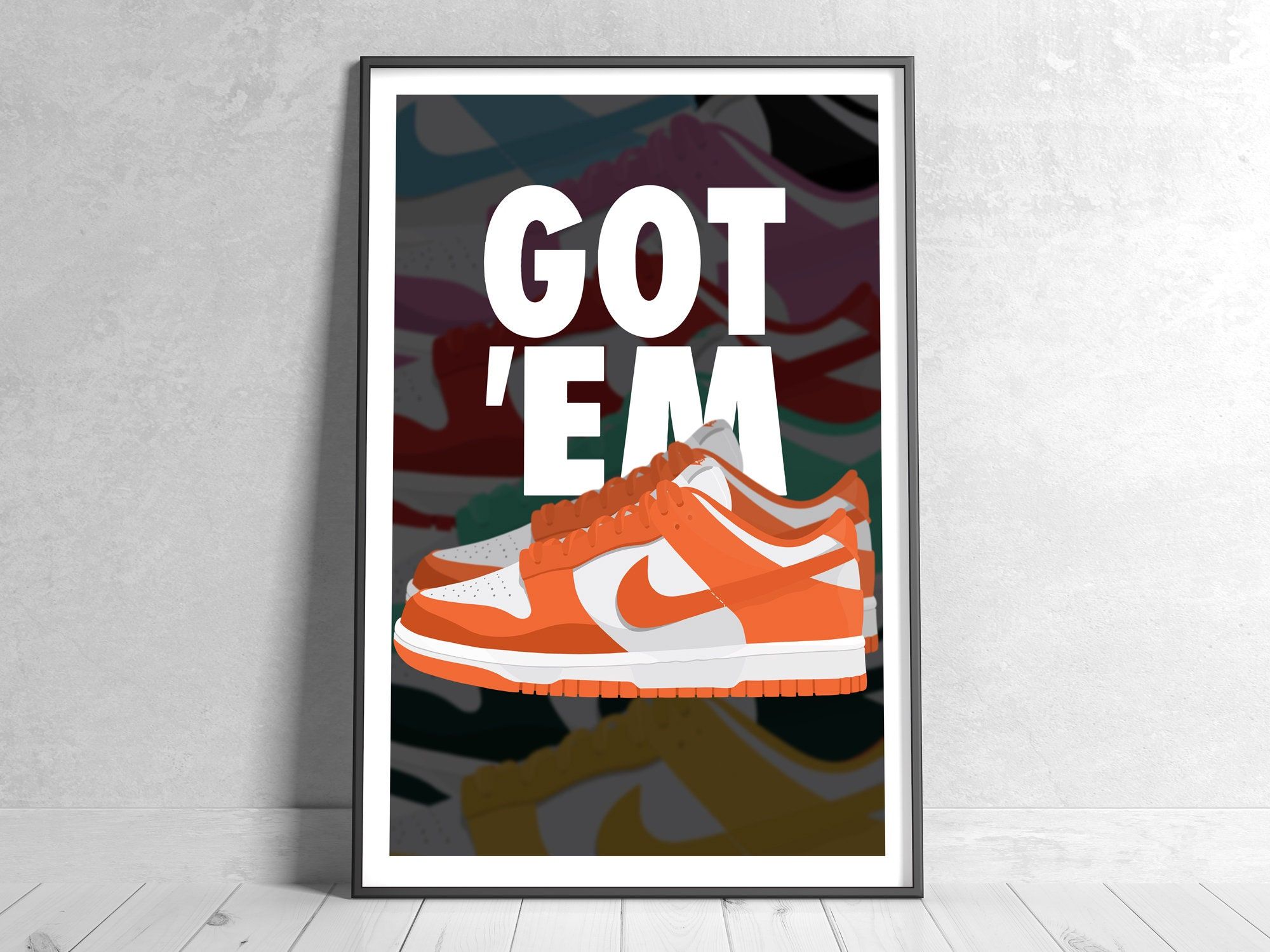 Nike Dunk Low, Got 'Em, Poster, Orange, Full HD, iPad-Hintergrundbild