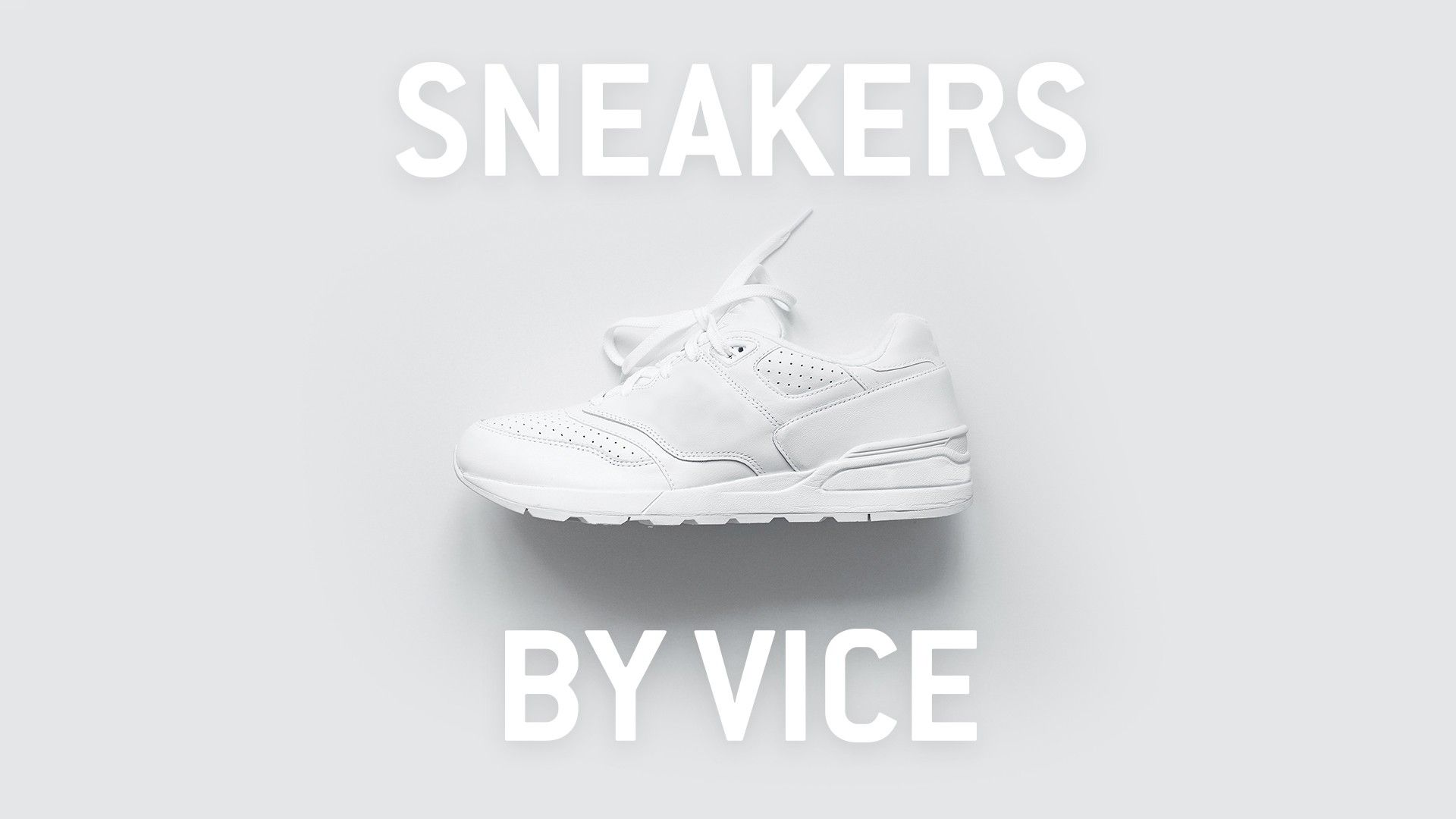 Sneakers by Vice, Weiße Sneaker, Grau, Minimalistisch, 16:9, Full-HD-Hintergrundbild für den Desktop
