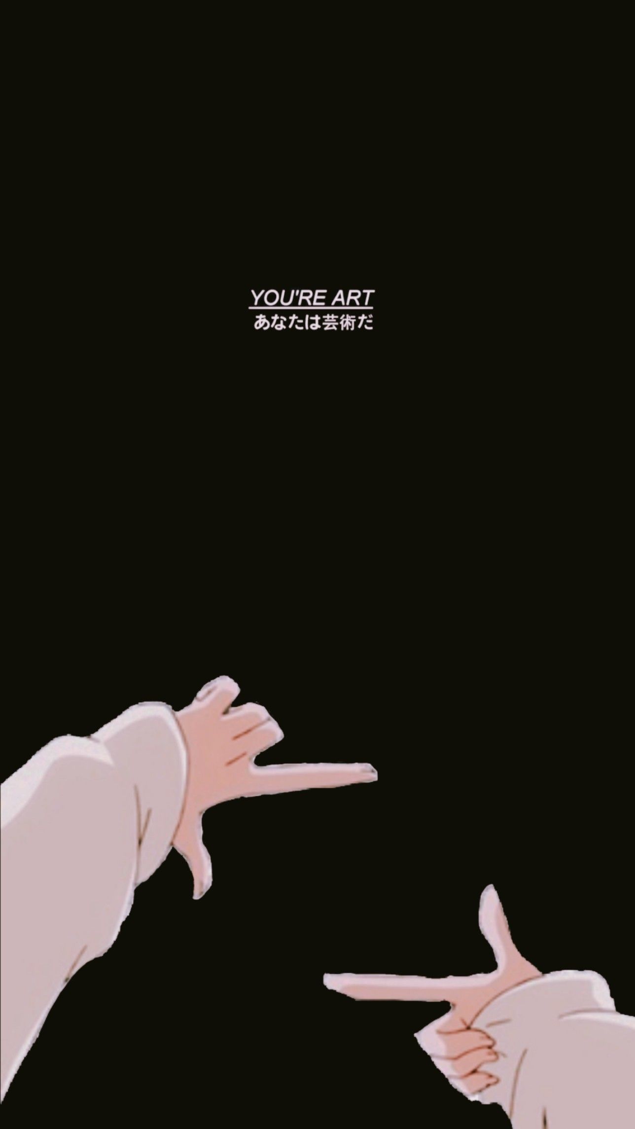 Anime-Hände, Fingerpistole, Schwarzer Hintergrund, Minimalistisch, Sperrbildschirm fürs iPhone