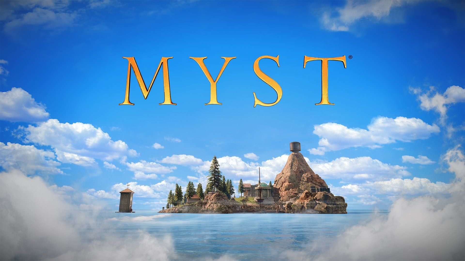Myst, Myst-Insel, Logo, Insel, Wolken, Blauer Himmel, Videospiel, Full HD, PC-Hintergrundbild