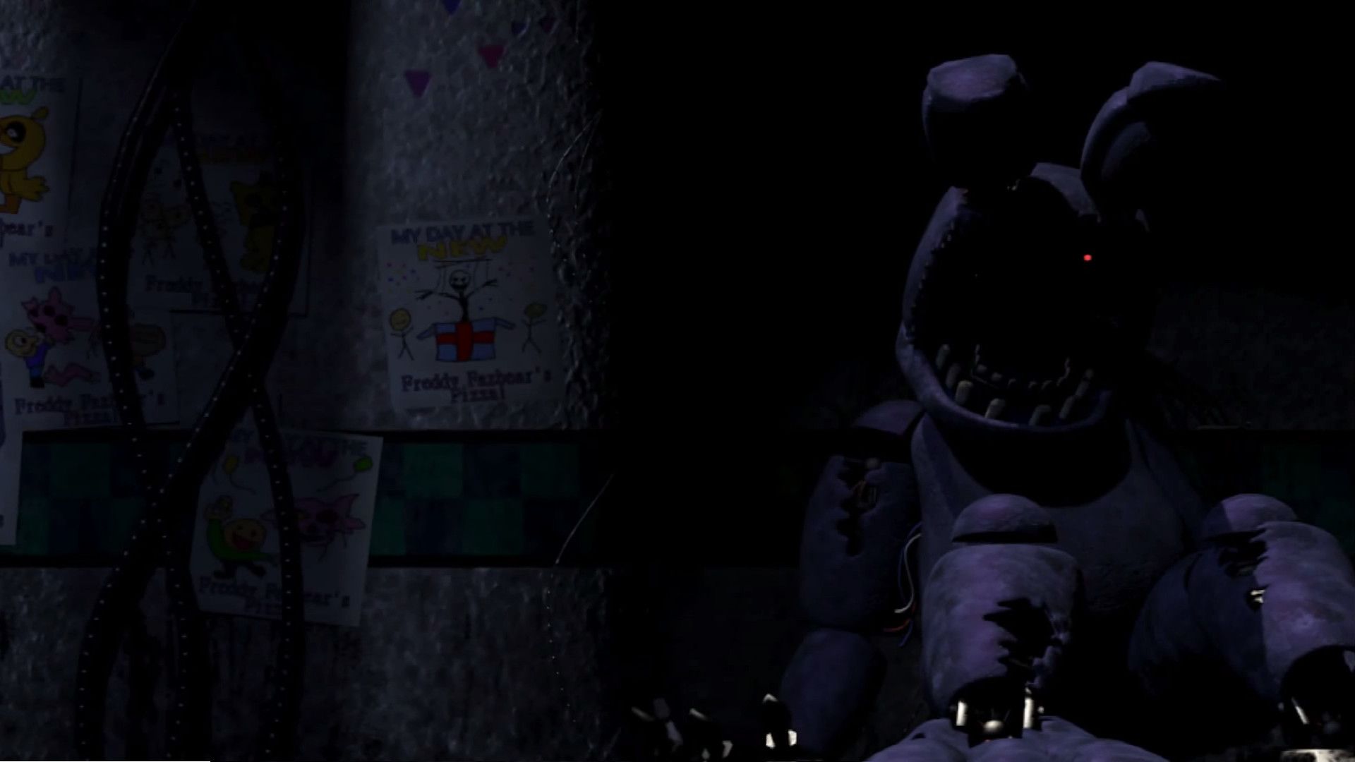 Five Nights at Freddy's 4, Nightmare Bonnie, Dunkelheit, Flur, Horror, Full HD, Desktop-Hintergrund
