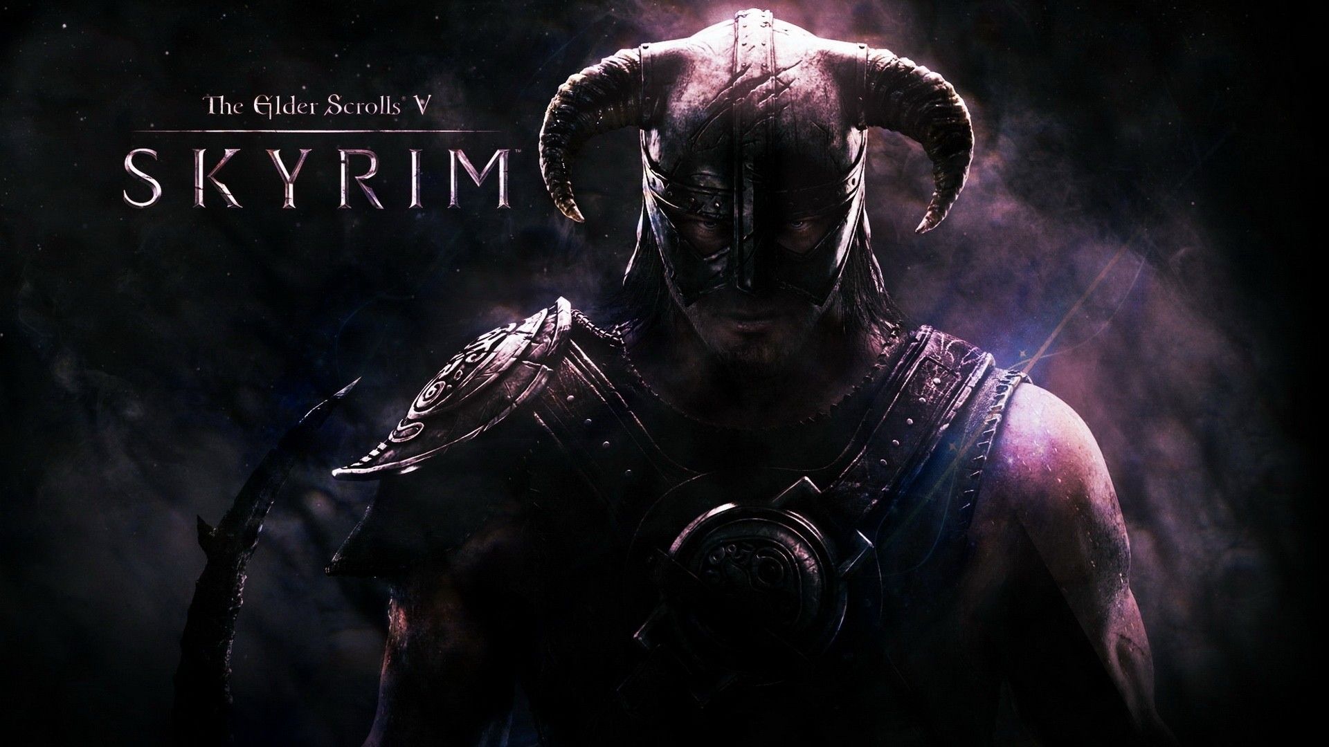 The Elder Scrolls V: Skyrim, Drachenblut, Hörnerhelm, Krieger, Dunkel, Full HD, PC-Hintergrundbild