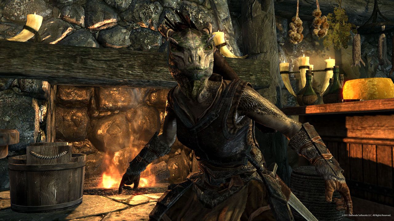 Skyrim, Argonier, Taverne, Kerzenlicht, Fantasy, HD, Hintergrundbild für den PC