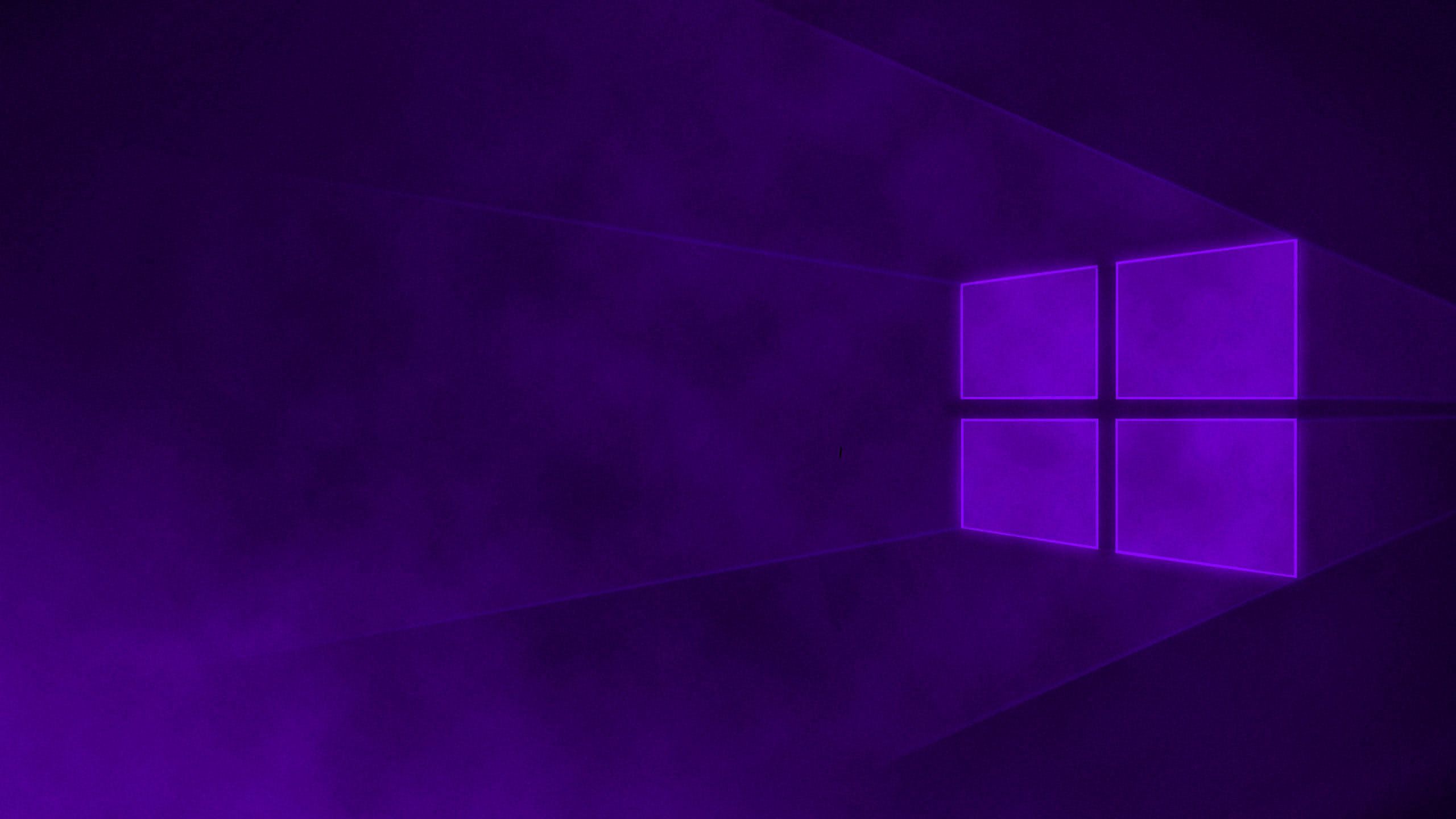 Windows 10, Windows-Logo, Lila, Dunkel, 2560x1440, 2K-Hintergrundbild für PC