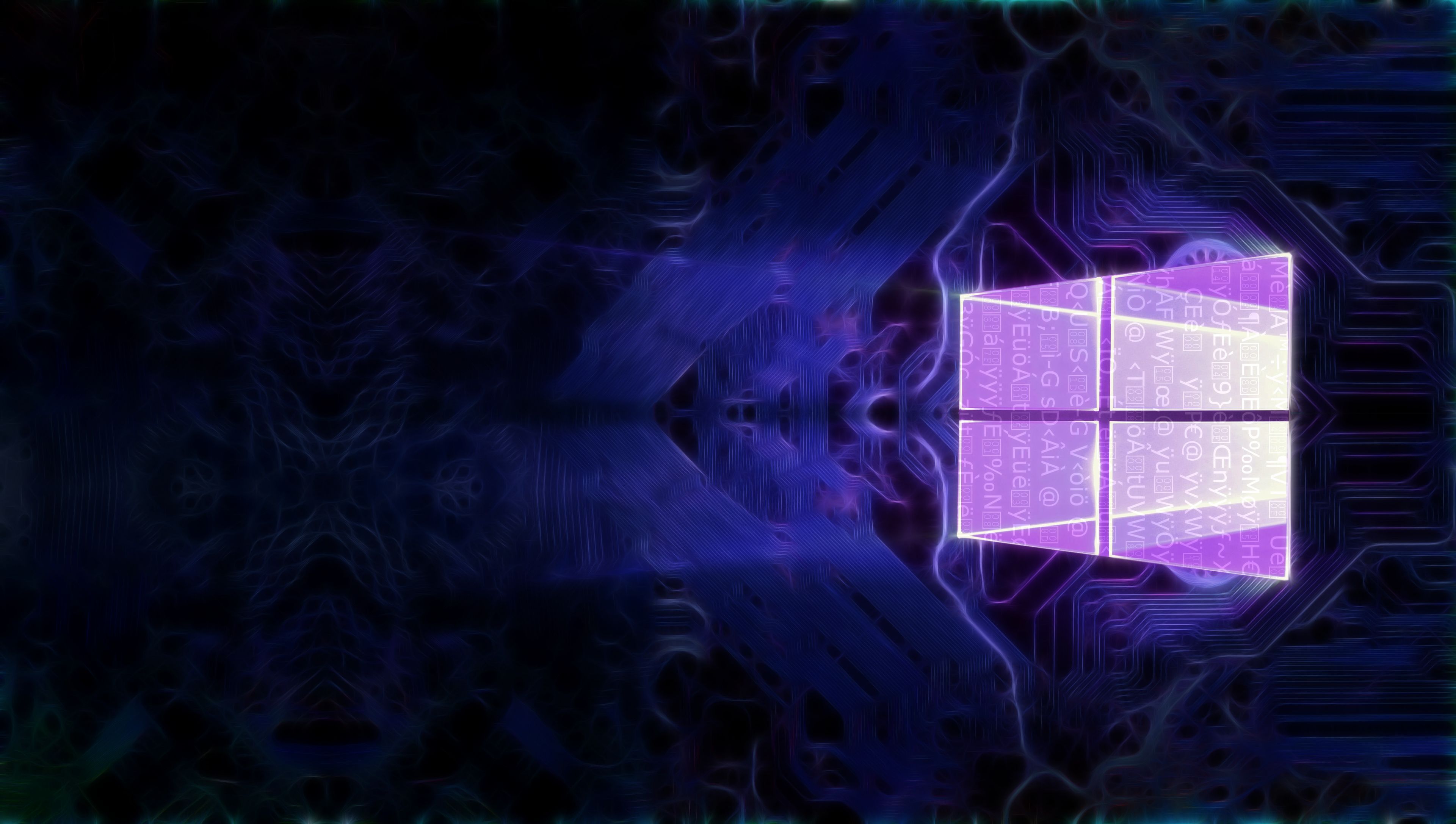 Windows 10, Windows-Logo, Lila, Abstrakt, Leuchten, 4K, Hintergrund für den Desktop