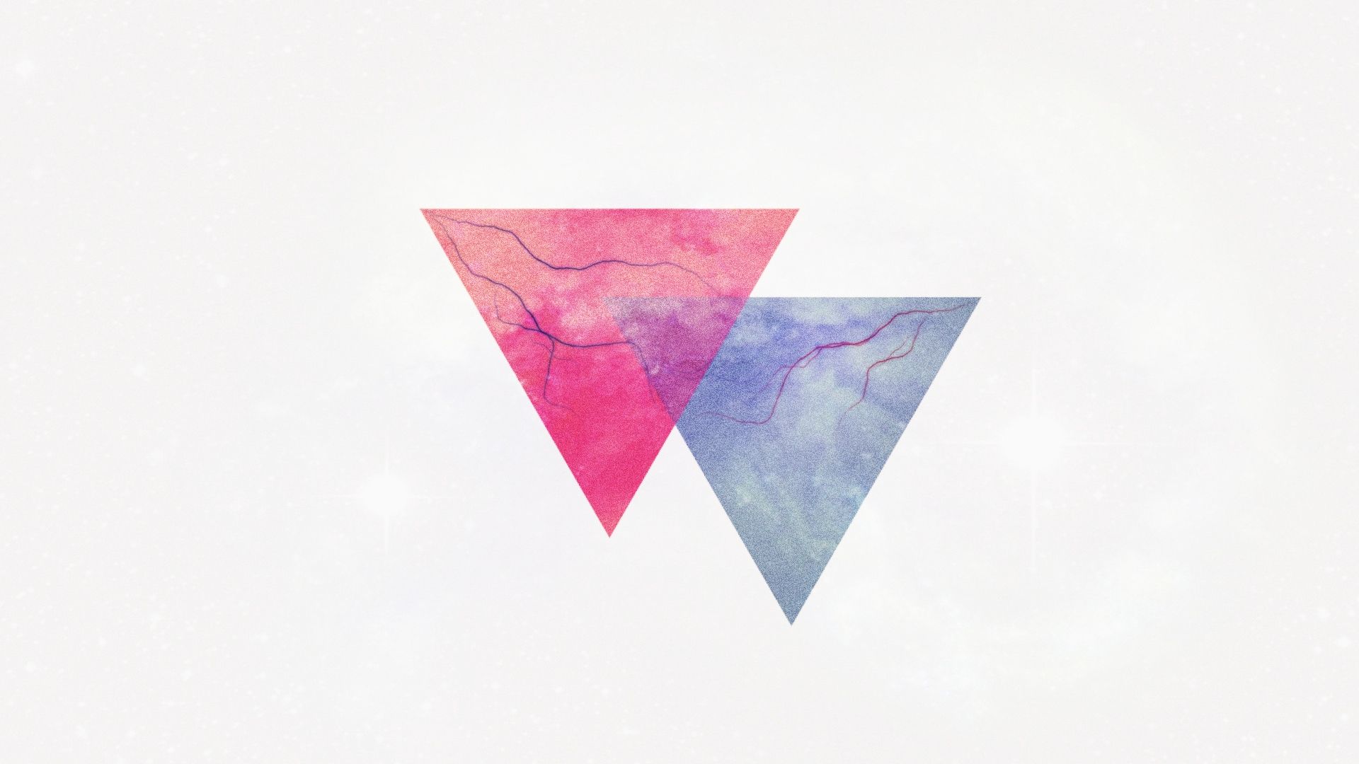 Dreiecke, Aquarell, Rosa, Weißer Hintergrund, Geometrisch, Full HD Wallpaper