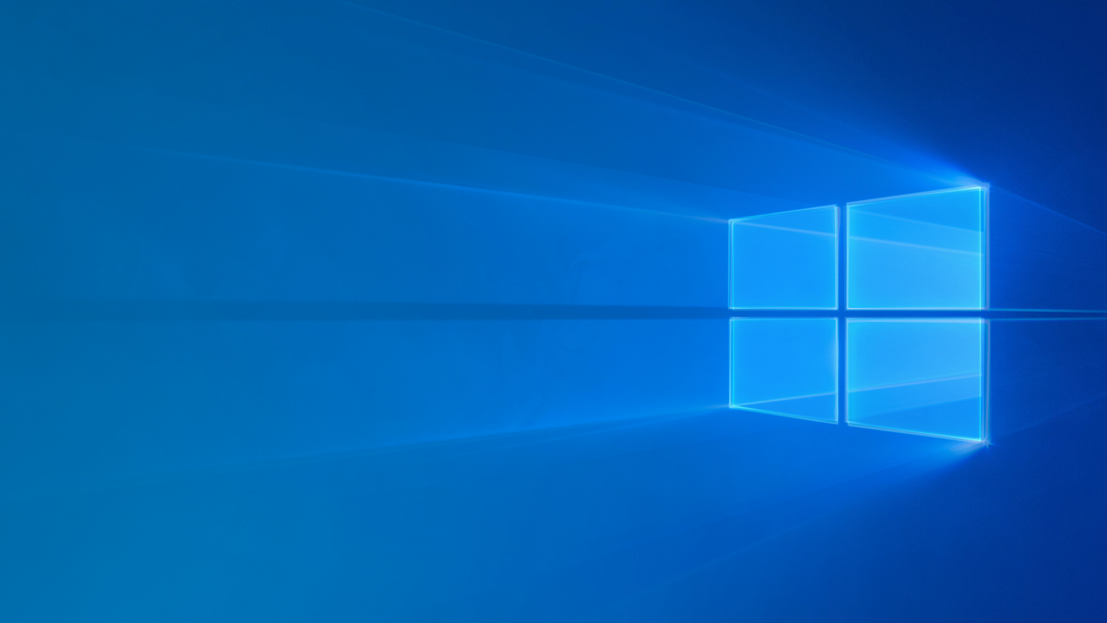 Windows 10, Windows-Logo, Lichtstrahlen, Blau, 16:9, HD-Hintergrundbild für den Desktop