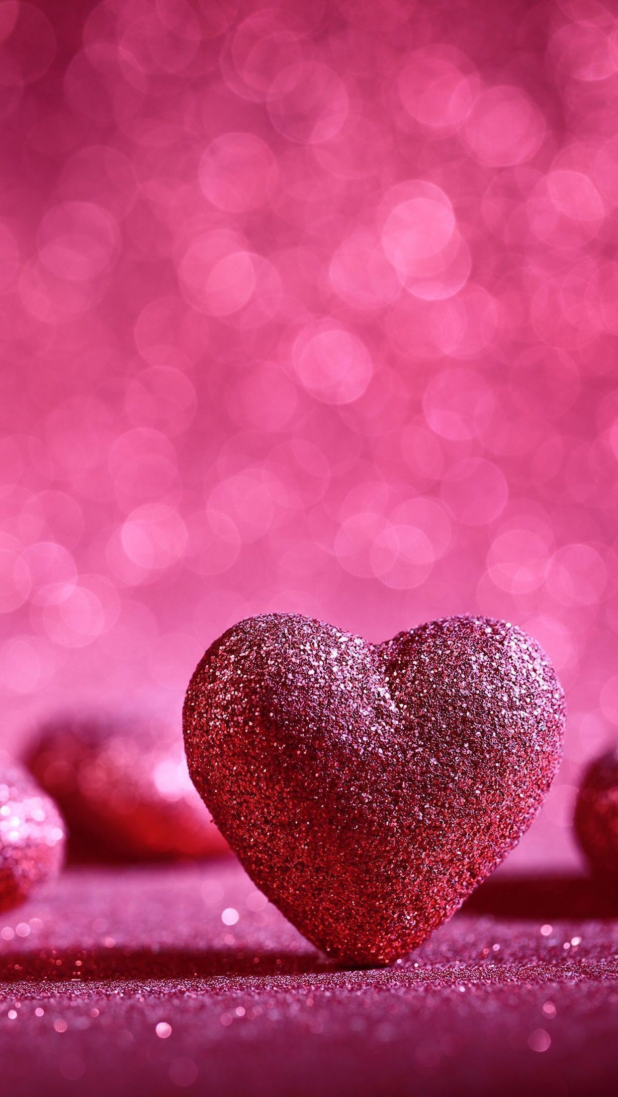 Herz, Glitzer, Pink, Bokeh, Liebe, Hochformat, Full HD, Sperrbildschirm fürs iPhone