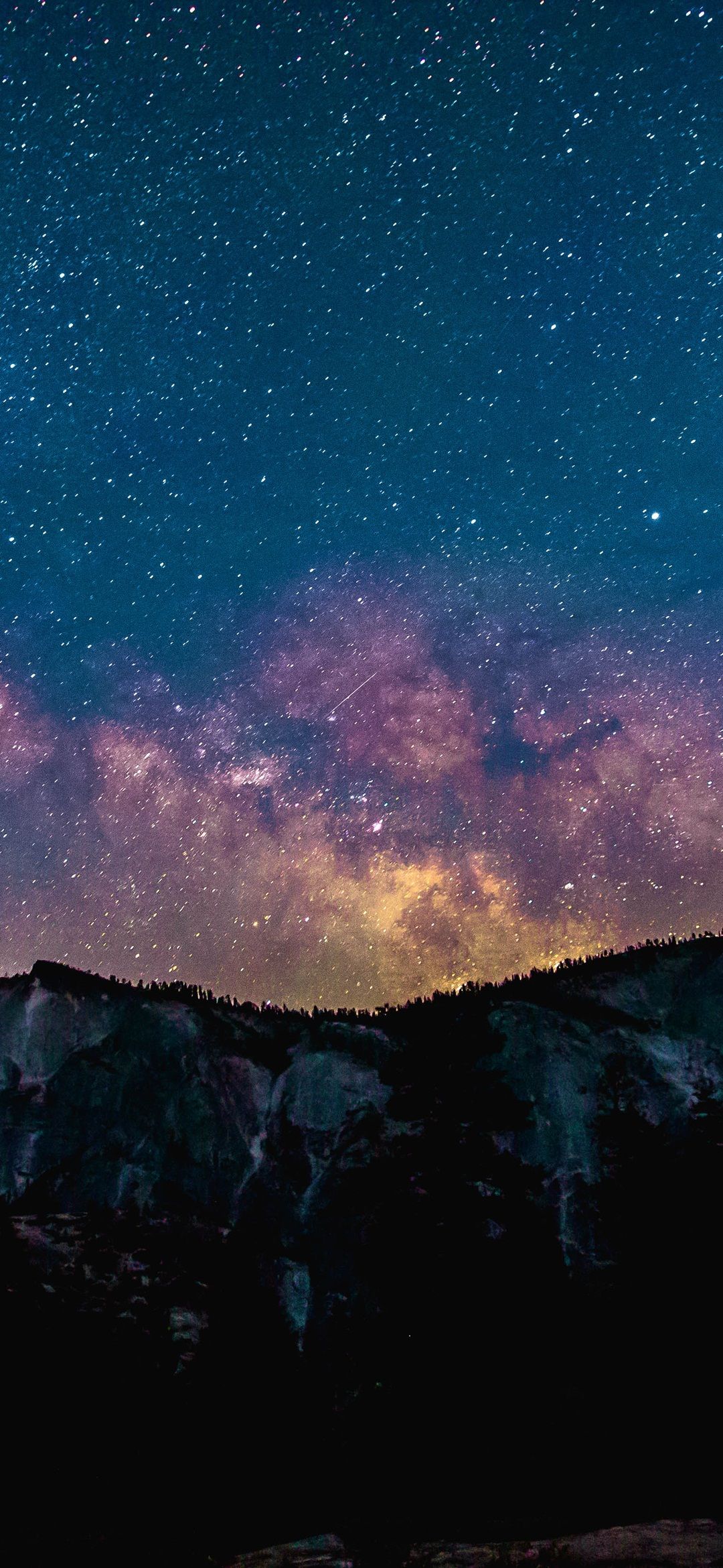 Milchstraße, Sternenhimmel, Berge, Nacht, Hintergrundbild fürs Samsung Galaxy