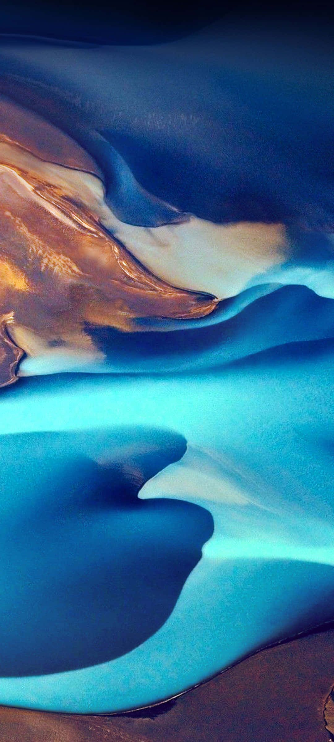 Abstrakt, Blaue Wellen, Luftaufnahme, Sandbänke, Galaxy A50, Hintergrundbild