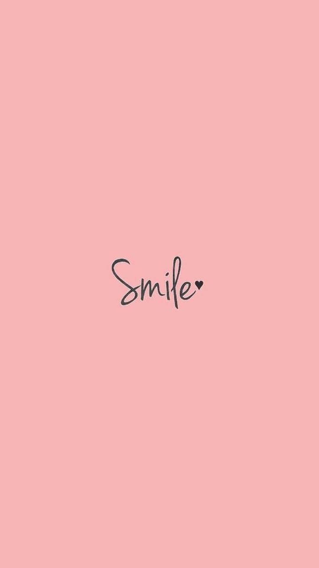 Smile, Schriftzug, Rosa, Minimalistisch, Pastell, HD, Sperrbildschirm fürs iPhone
