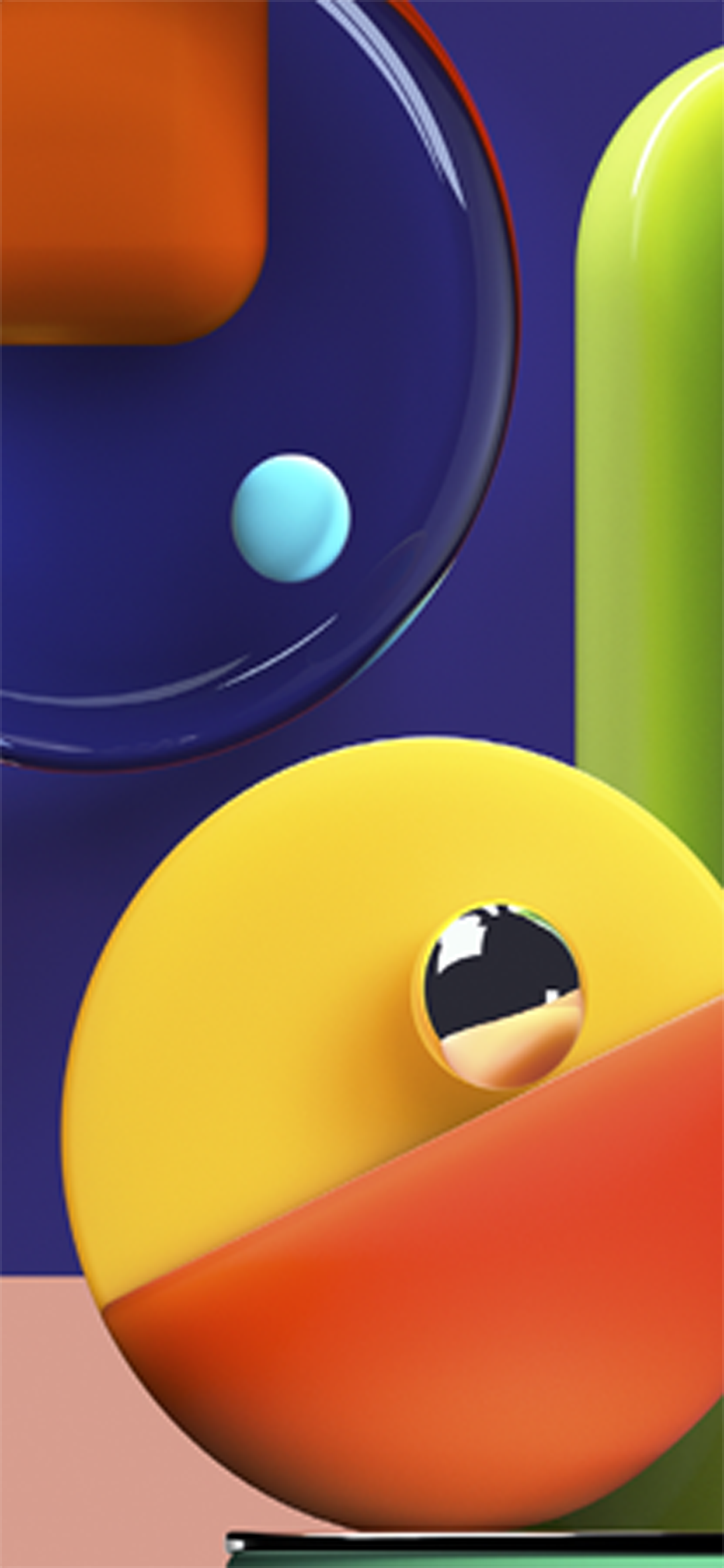 Geometrische Formen, 3D-Kunst, Kugeln, Bunt, Sperrbildschirm fürs Galaxy A50