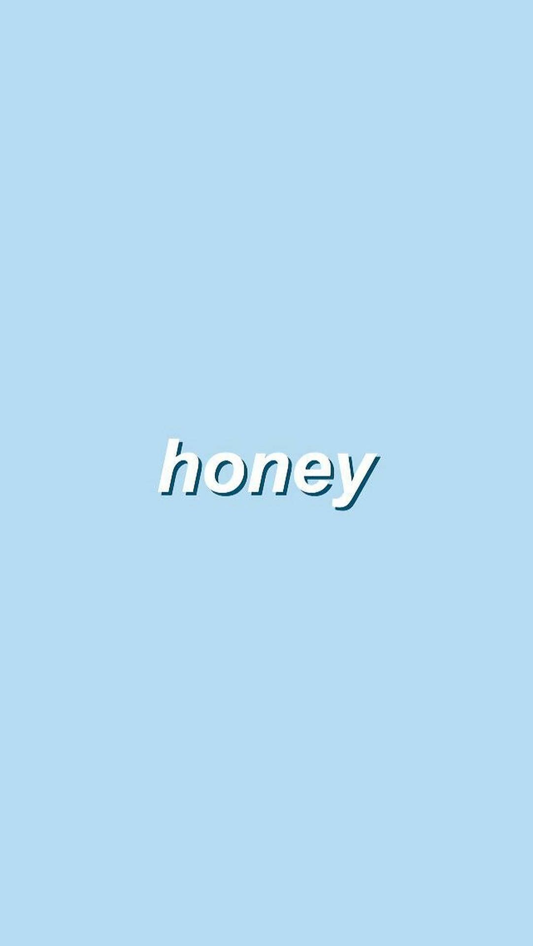 Honey, Schriftzug, Hellblau, Minimalistisch, Pastell, Full HD, Hintergrundbild fürs Handy