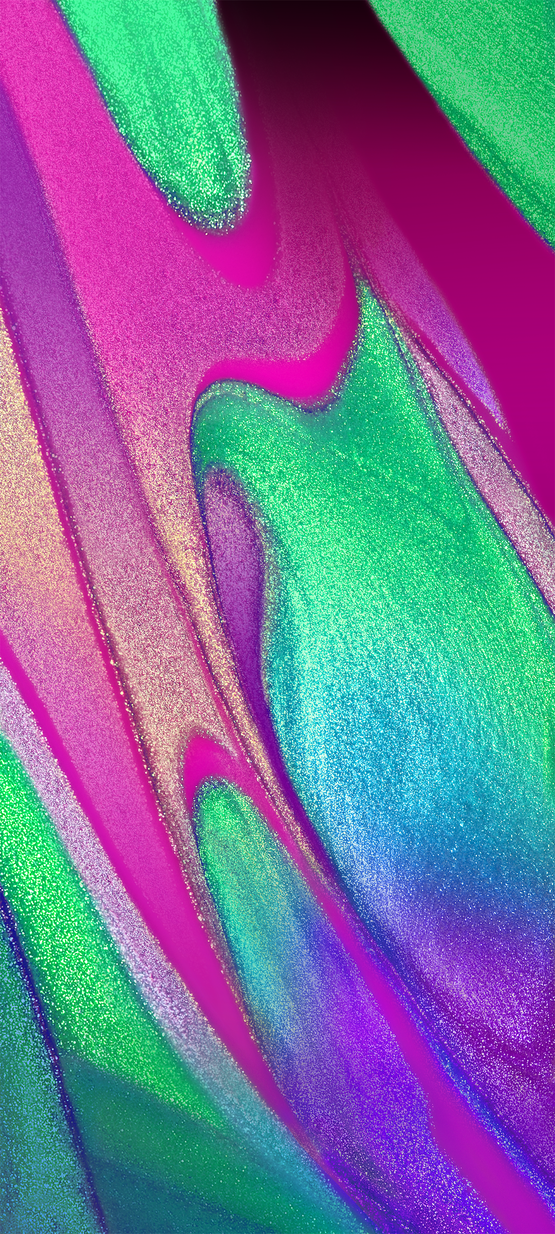 Abstrakt, Pink-Grün, Wellenformen, Farbverlauf, Galaxy A50, Handy-Hintergrundbild