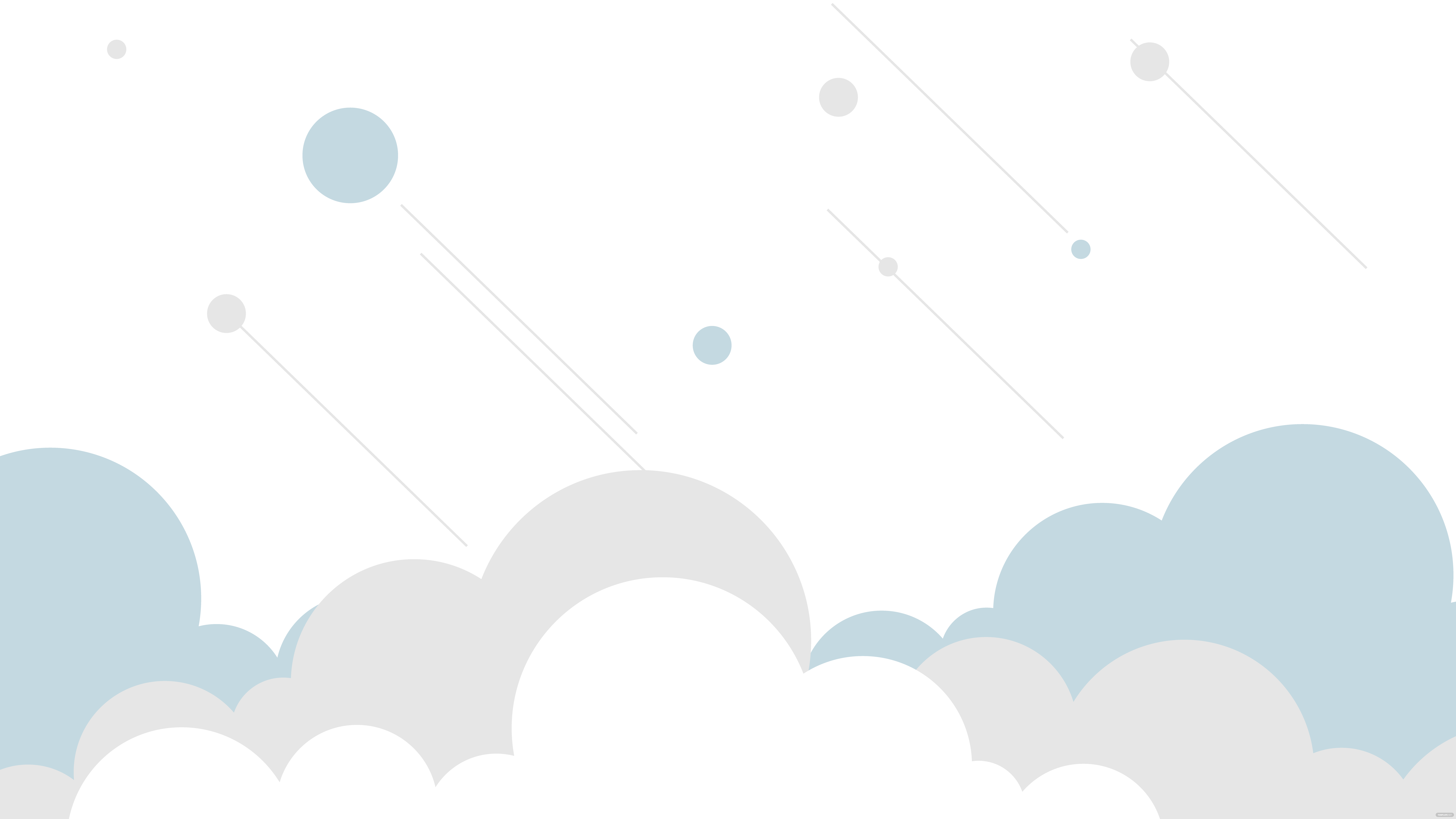Wolken, Planeten, Sternschnuppen, Pastellblau, Illustration, 8K, Desktop-Hintergrund