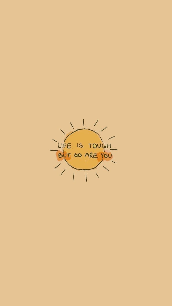 Sonne, Spruch, Senfgelb, Minimalistisch, Boho, HD, Handy-Hintergrund im Hochformat