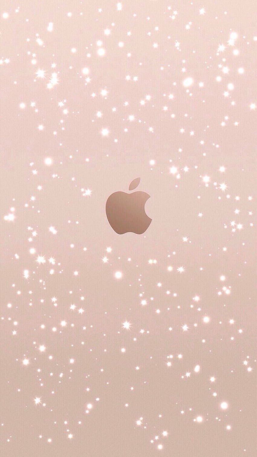 Apple-Logo, Roségold, Glitzer, Funkeln, HD, Handy-Hintergrund im Hochformat