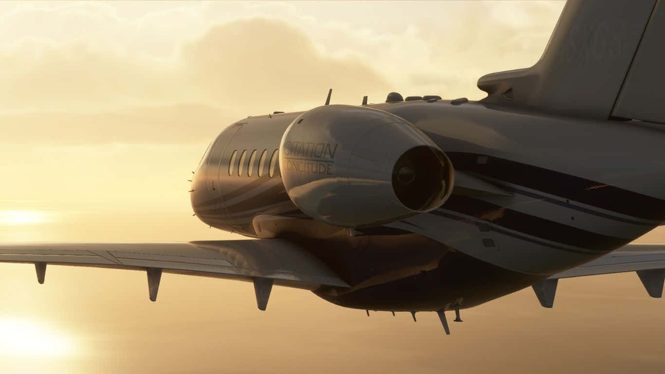 Cessna Citation, Businessjet, Triebwerk, Goldenes Licht, Nahaufnahme, HD, Breitbild-Hintergrundbild