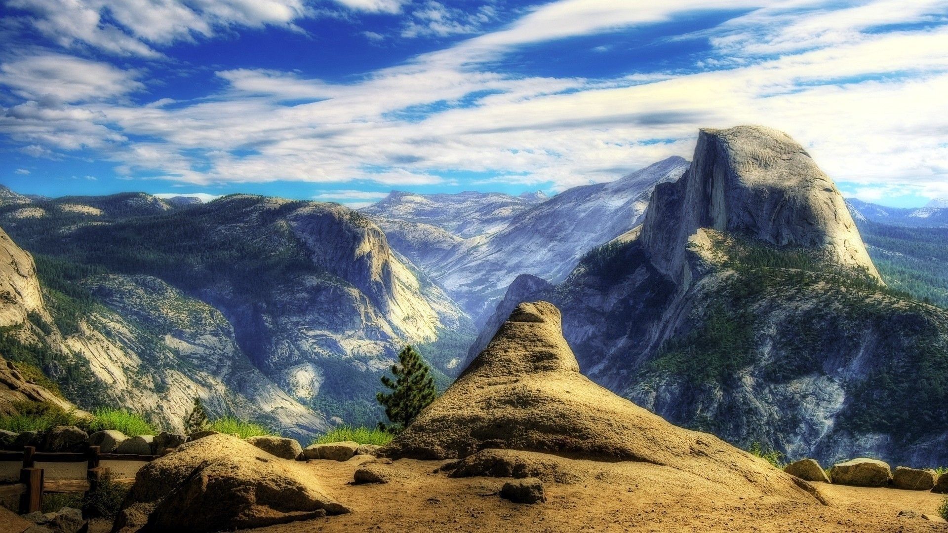 Half Dome, Yosemite-Nationalpark, Kalifornien, Berge, Tal, 1920x1080, PC-Hintergrundbild