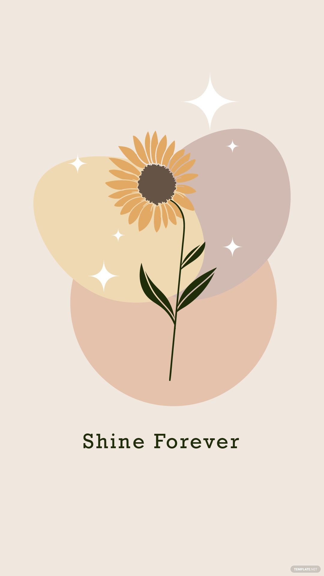 Sonnenblume, Shine Forever, Boho, Pastell, Minimalistisch, Full HD, iPhone-Hintergrundbild